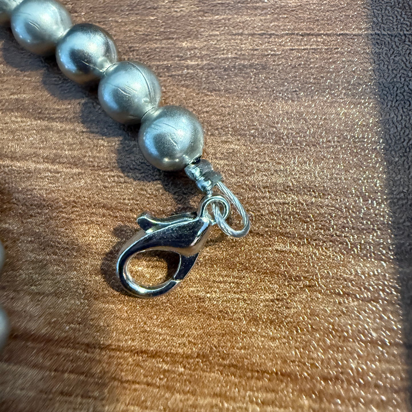 Handcrafted Western Chic, 16 Inch Silver Plated Beads Necklace with 3 Inch Extender