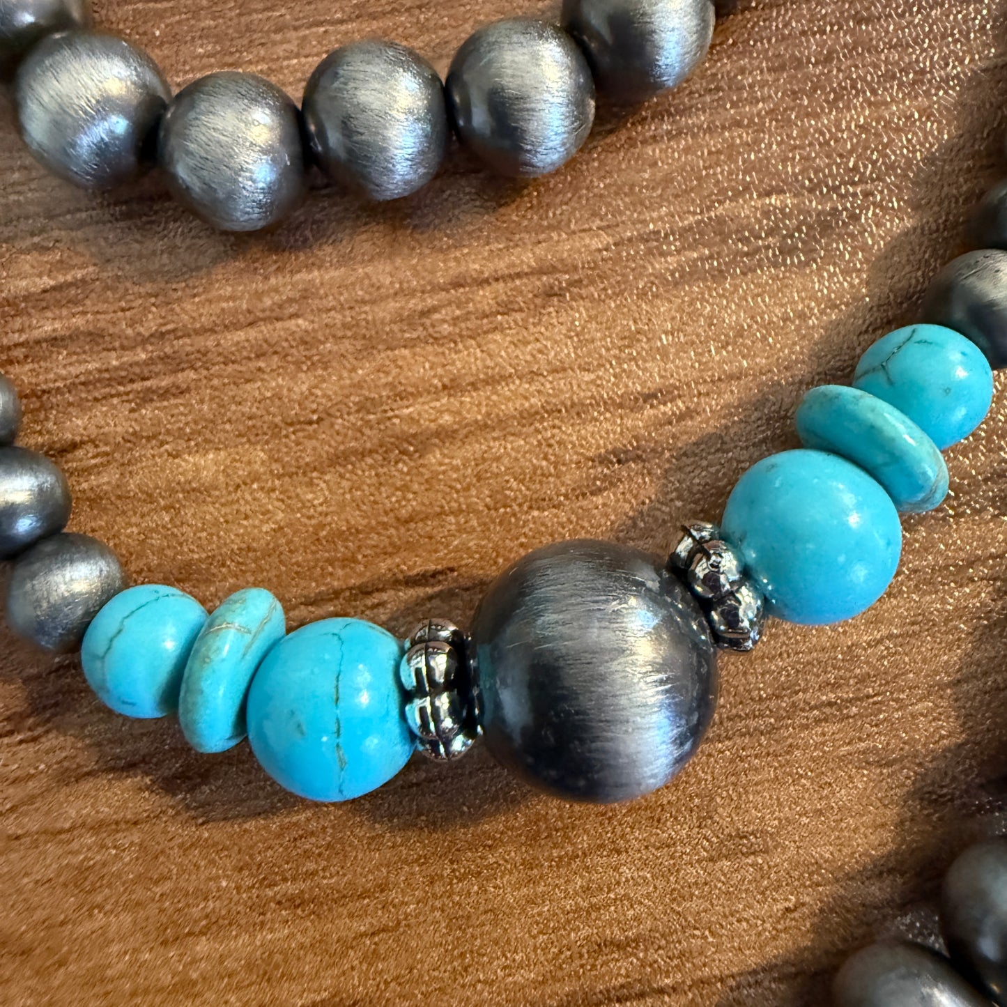 Vintage Style Multi Layer Turquoise Faux Pearl Necklace