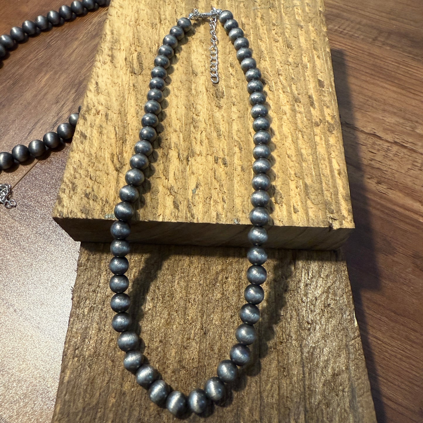 Four Strand Faux Pearl Necklace With Extender Layered Beads