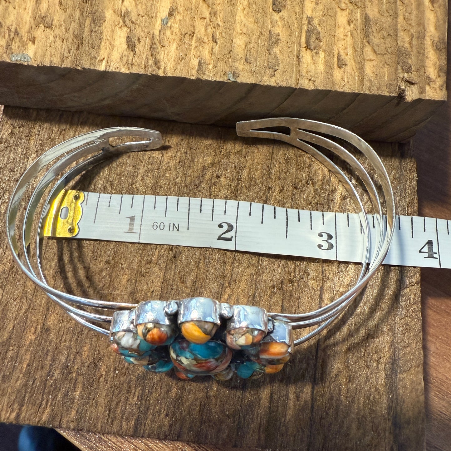 Spiny Oyster Turquoise Gemstone Cuff Sterling Silver