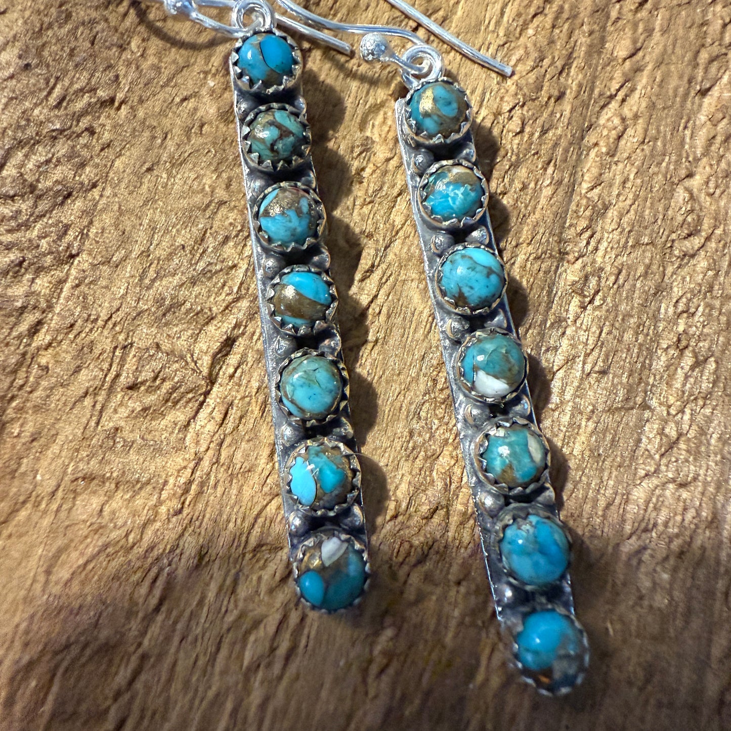 Blue Copper Turquoise Handmade Sterling Silver Gemstone Earrings
