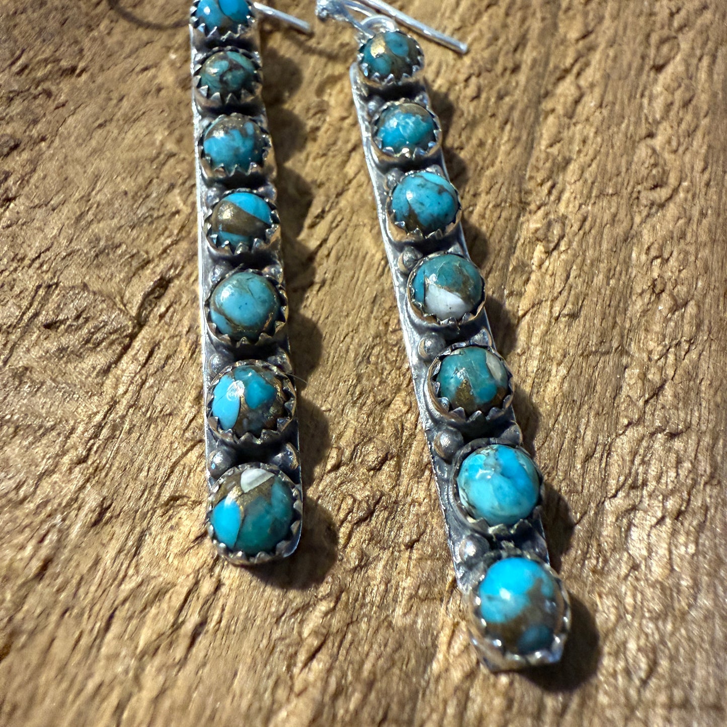 Blue Copper Turquoise Handmade Sterling Silver Gemstone Earrings