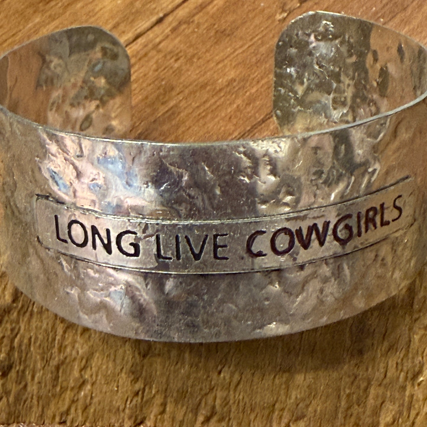 Long Live Cowgirls Western Cuff Bracelet Available In Silver Finish Or Brown Patina With Inscriptions For Adults Only