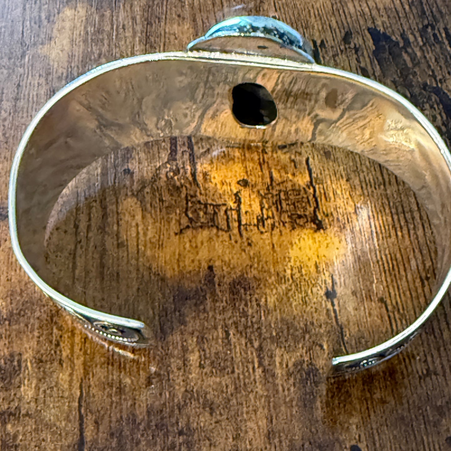 Oval Moroccan Mud Crack Fossil Vintage Cuff Bracelet 925 Sterling Silver