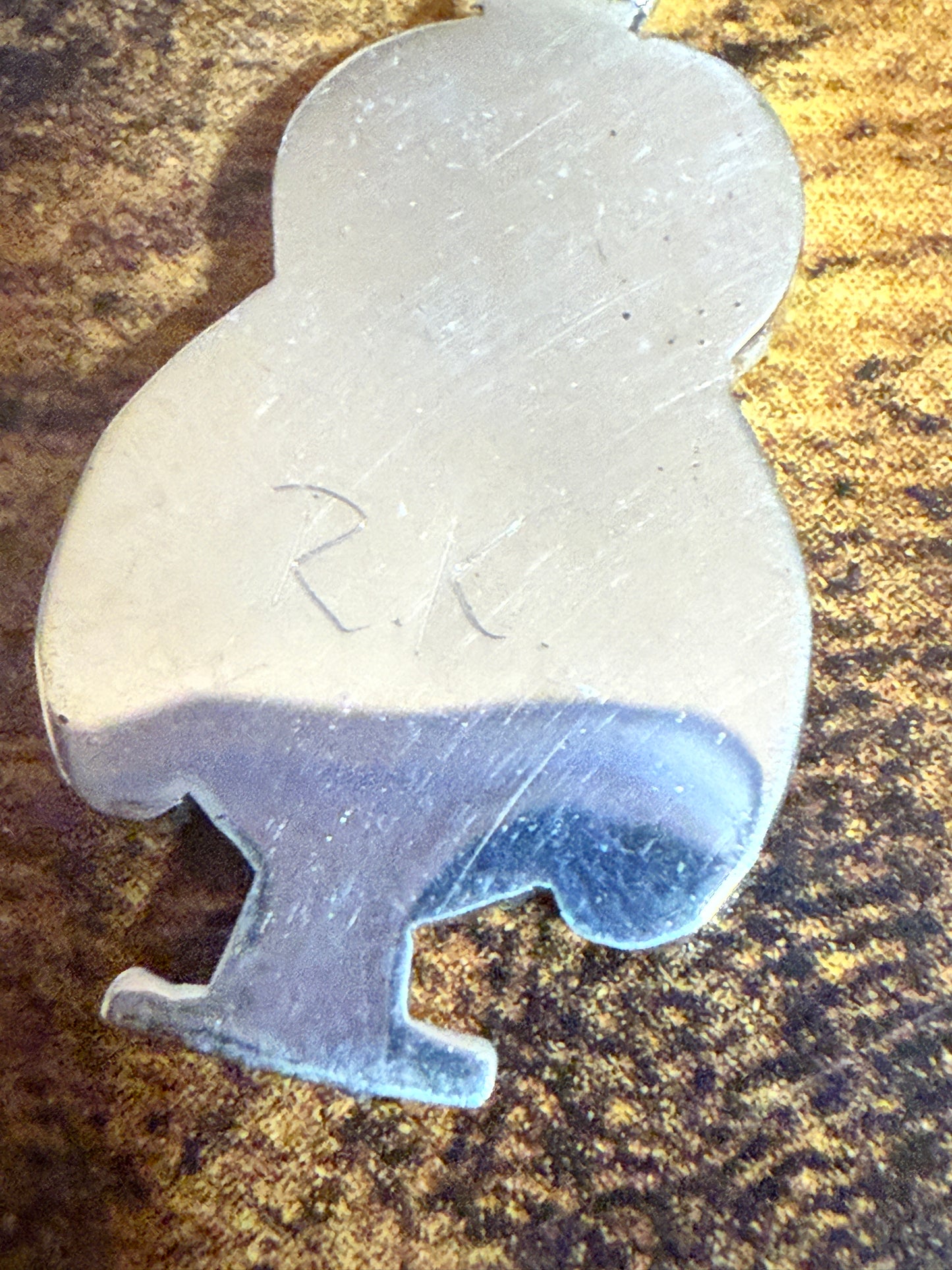 Zuni Indian Owl Shell Inlay Dangle Earrings Sterling Silver Signed Kallestewa