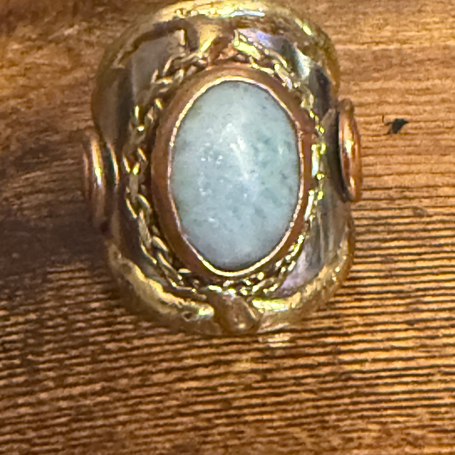 Handcrafted White Moonstone Natural Gemstone Adjustable Ring in Mixed Metals