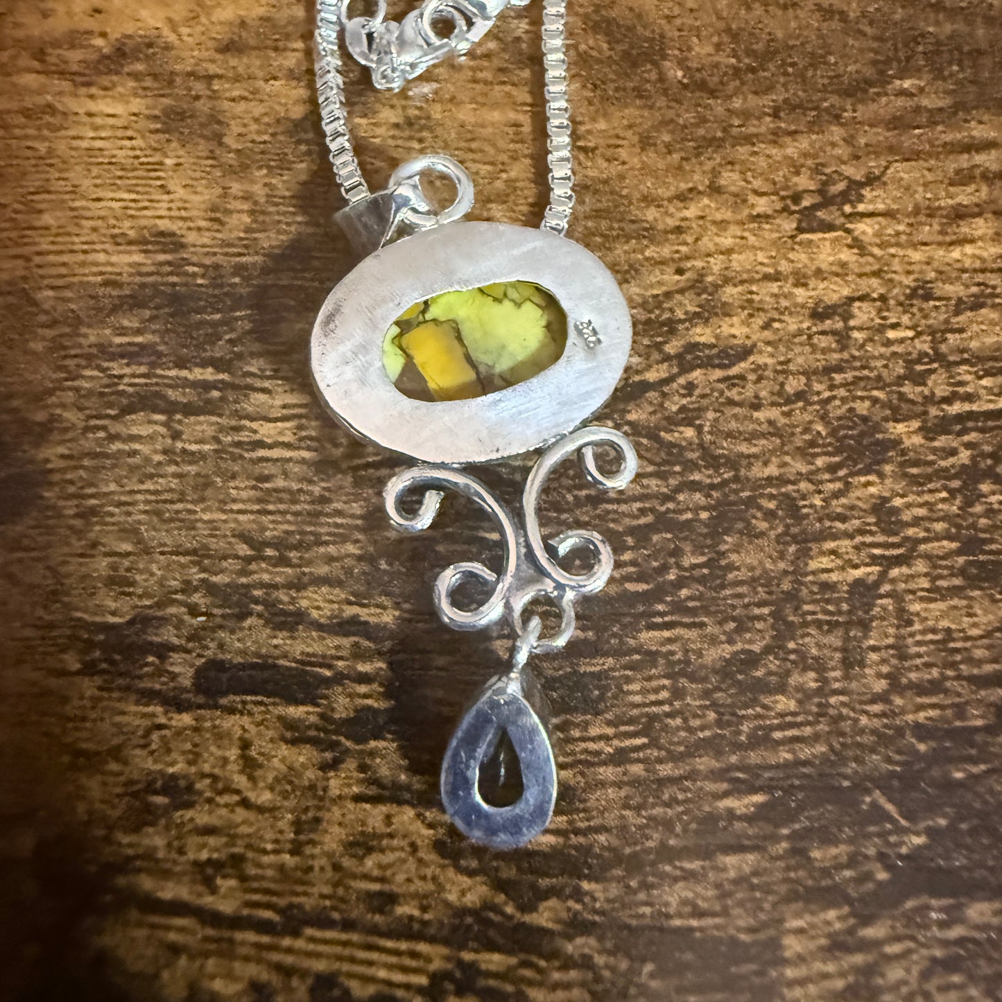 Honey Rose Dahlia Gemstone Pendant Necklace 925 Sterling Silver 20 Inch