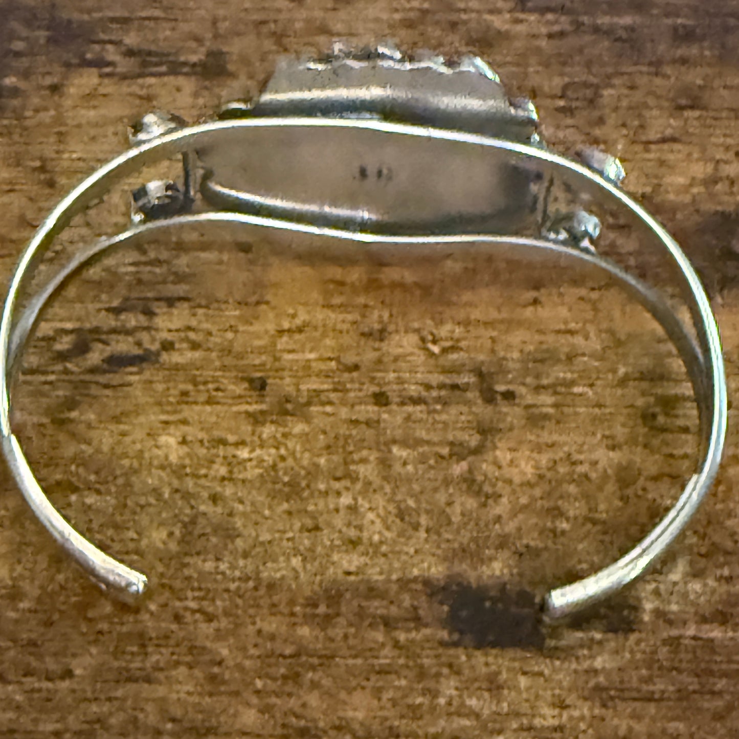 Native American Turquoise Cuff Bracelet Signed Cleveland Nickel Silver