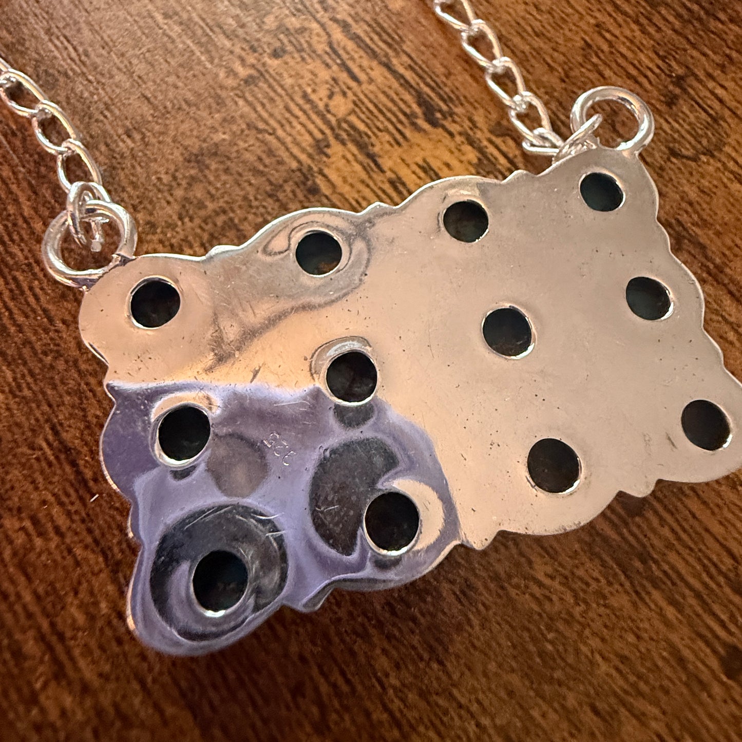 Kingman Blue Turquoise 925 Sterling Silver Necklace Handmade Gemstone