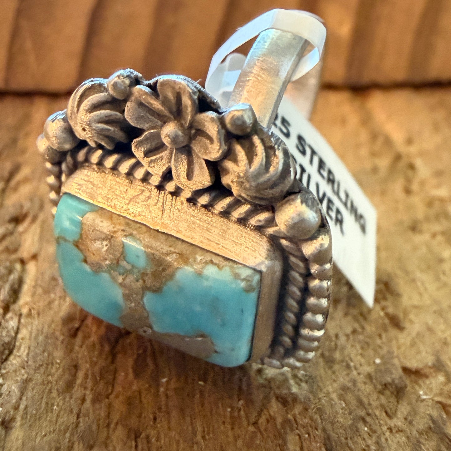 Handcrafted Dry Creek Turquoise Gemstone Ring In Sterling Silver Adjustable