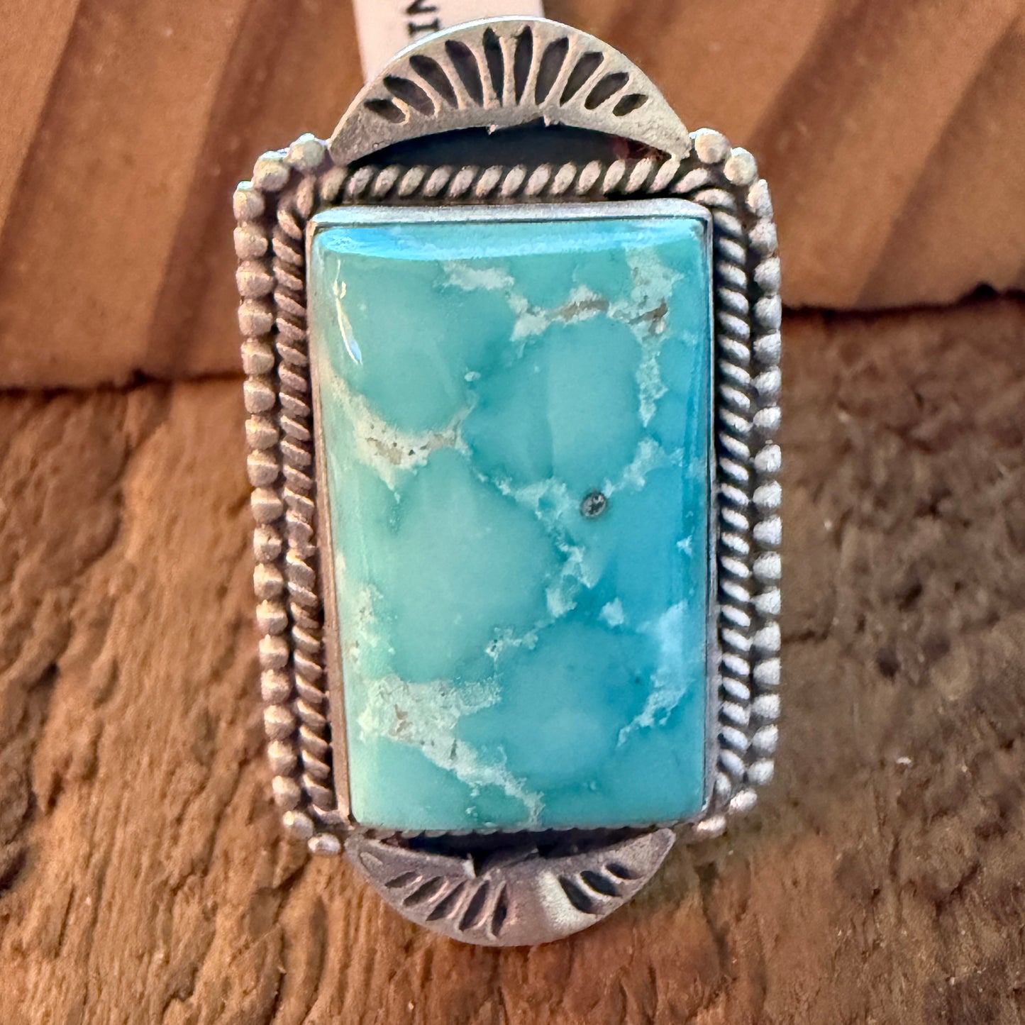 Handcrafted Dry Creek Turquoise Gemstone Ring Sterling Silver Adjustable