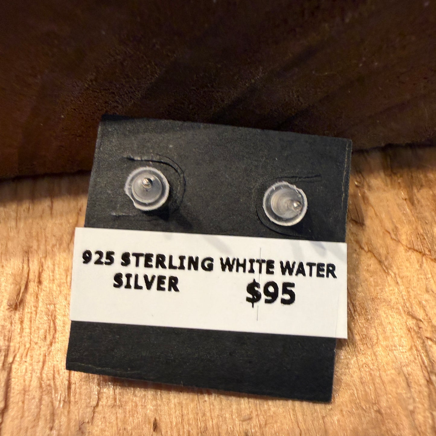 Handcrafted White Water Turquoise Gemstone Stud Earring 925 Sterling Silver