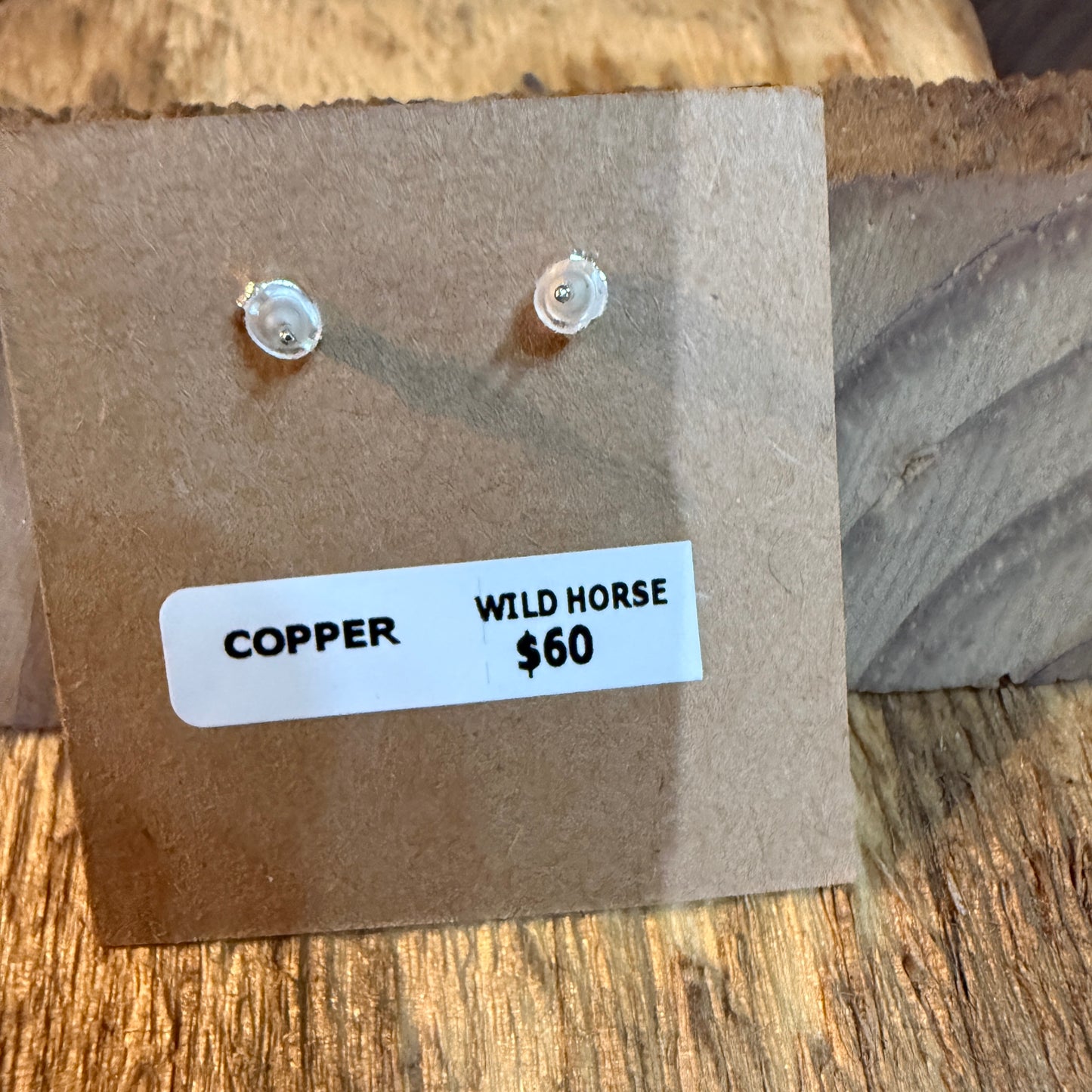 Wild Horse Dahlia Copper Gemstone Stud Earrings One Inch