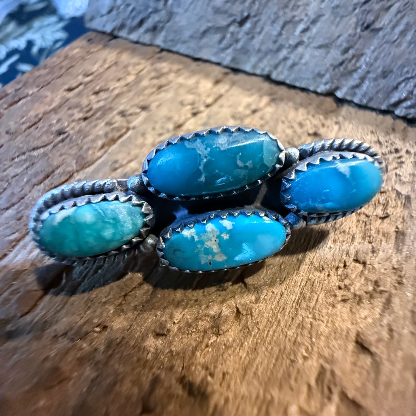 White Water Turquoise Gemstone Watch Band Charm Sterling Silver Adjustable