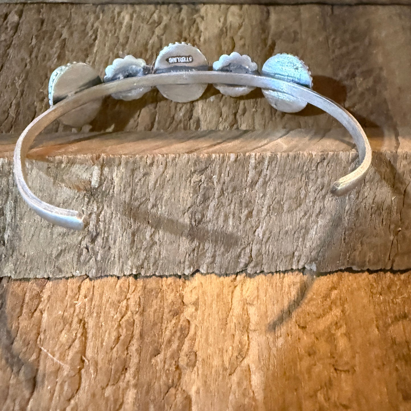 Sonoran Mountain Turquoise Gemstone Flex Stacker Bangle Bracelet Sterling Silver