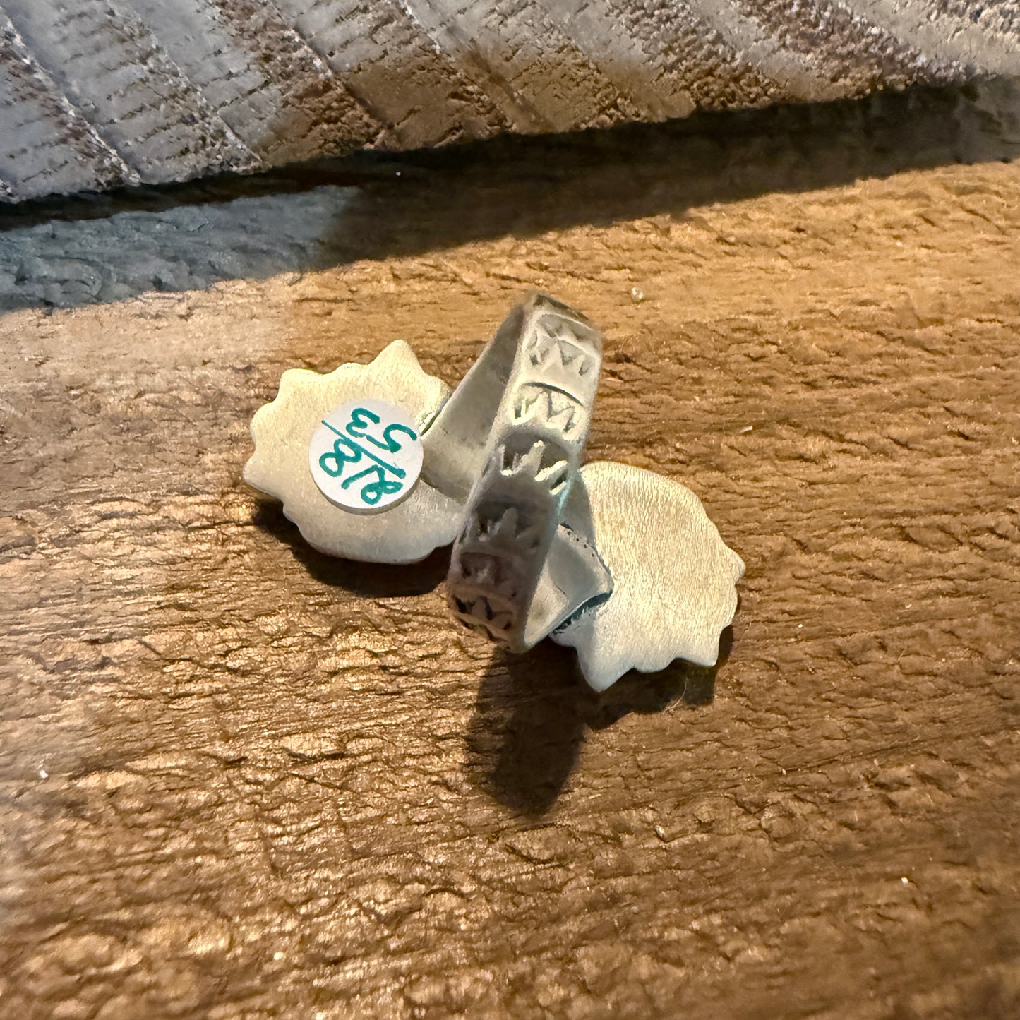 Cotton Candy Turquoise Dahlia Gemstone Adjustable Sterling Silver Ring