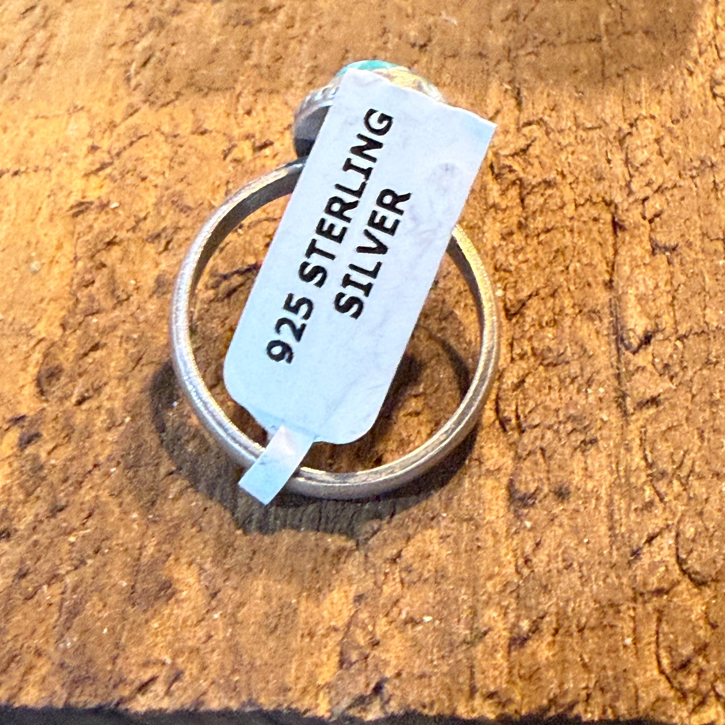 White Water Turquoise Gemstone Adjustable Ring In Sterling Silver