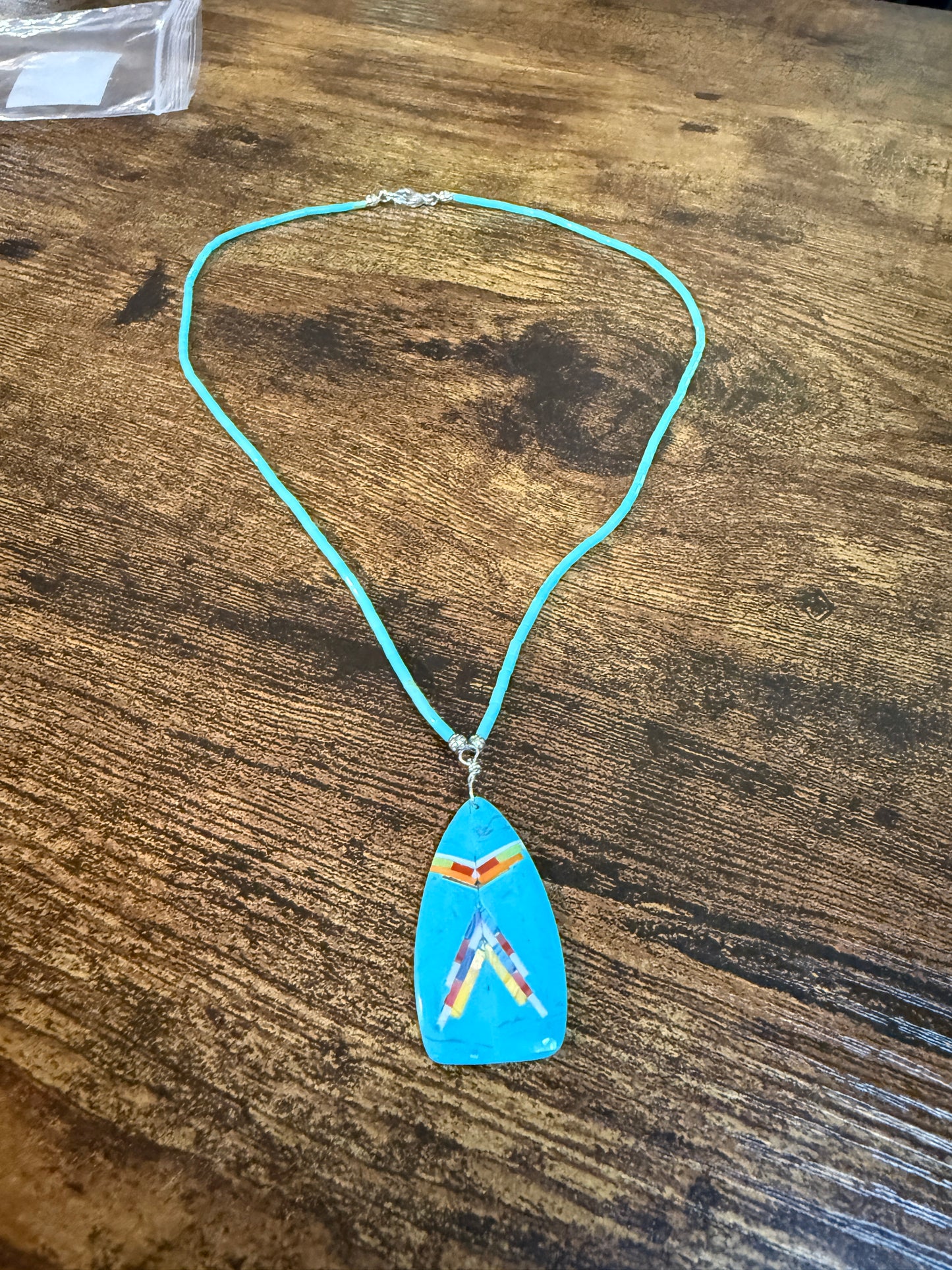 Navajo Style Handmade Turquoise Necklace Sterling Silver