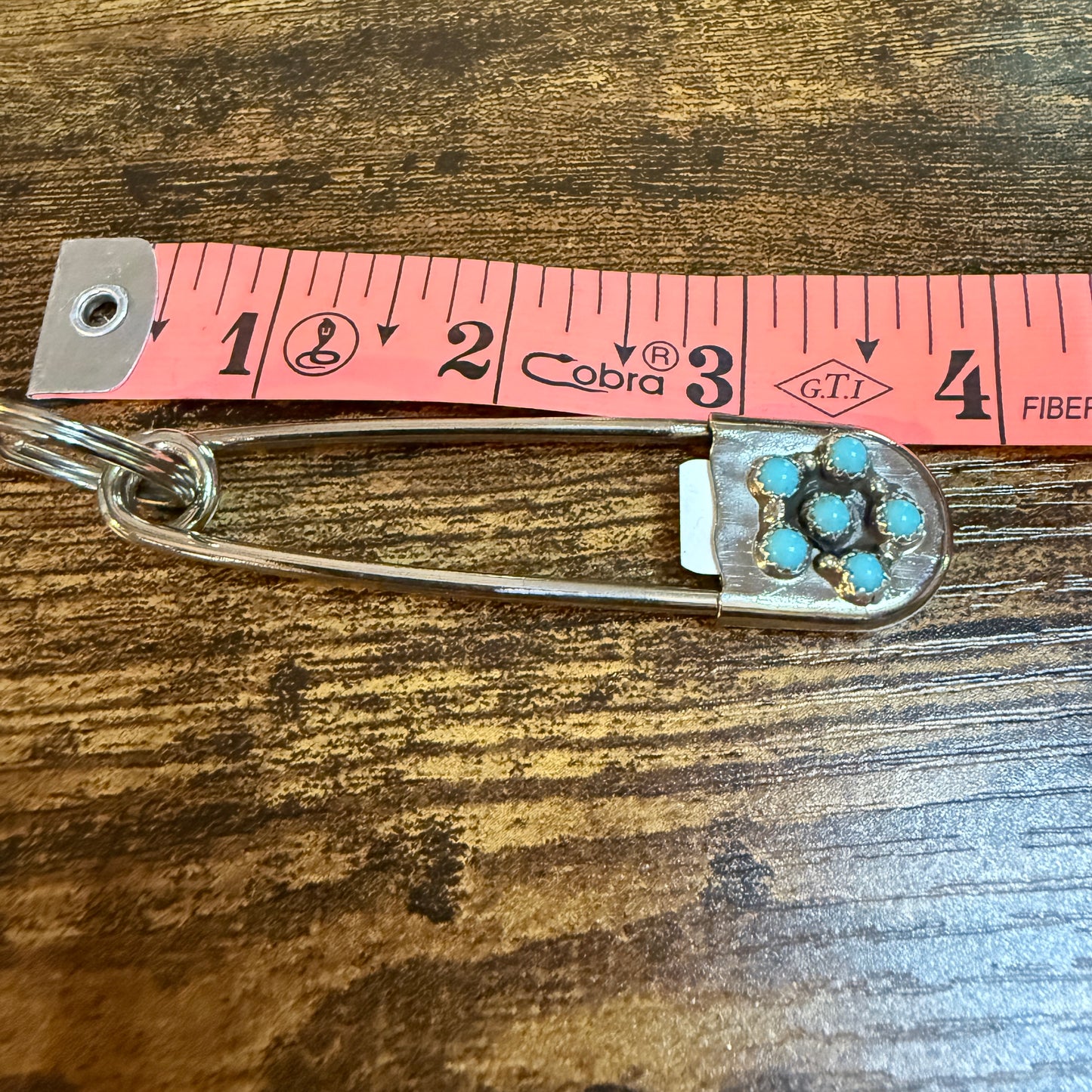 Linda Yazzie Native Kingman Turquoise Sterling Silver Keychain