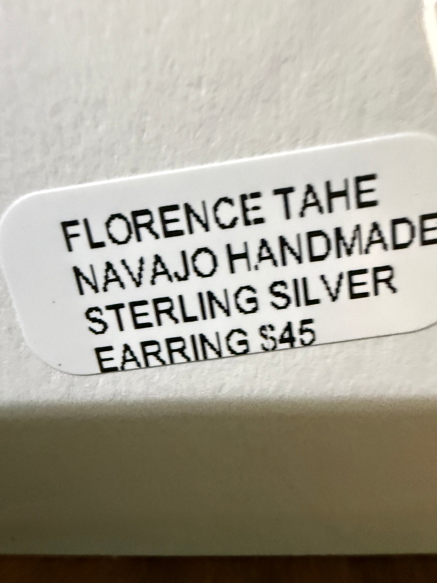 Navajo Handmade Florence Tahe Signed Wire Earrings Sterling Silver 1.75 Drop