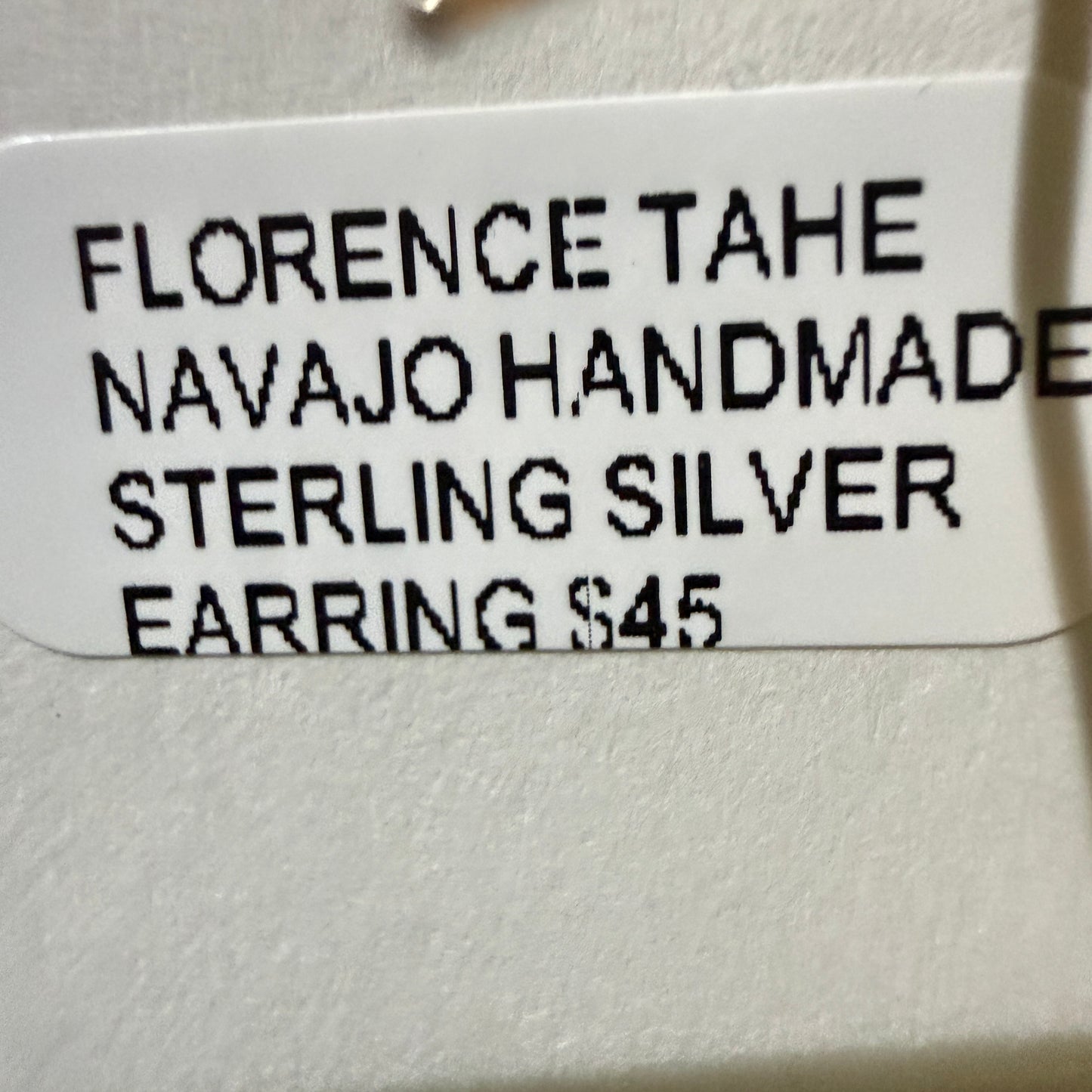 Navajo Florence Tahe Signed Wire Earrings Sterling Silver 1.75 Inch Drop