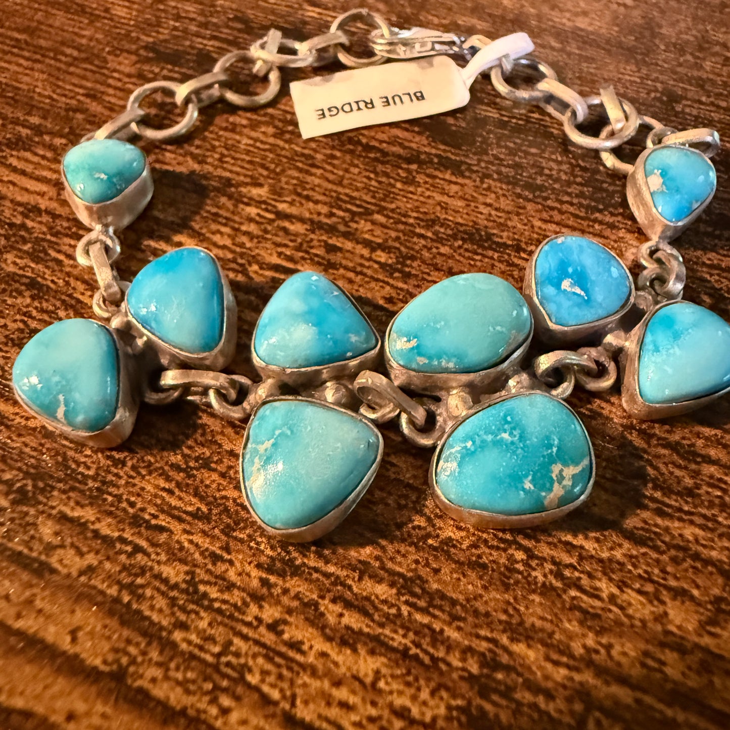 Blue Ridge Turquoise Gemstone Bracelet Sterling Silver Link
