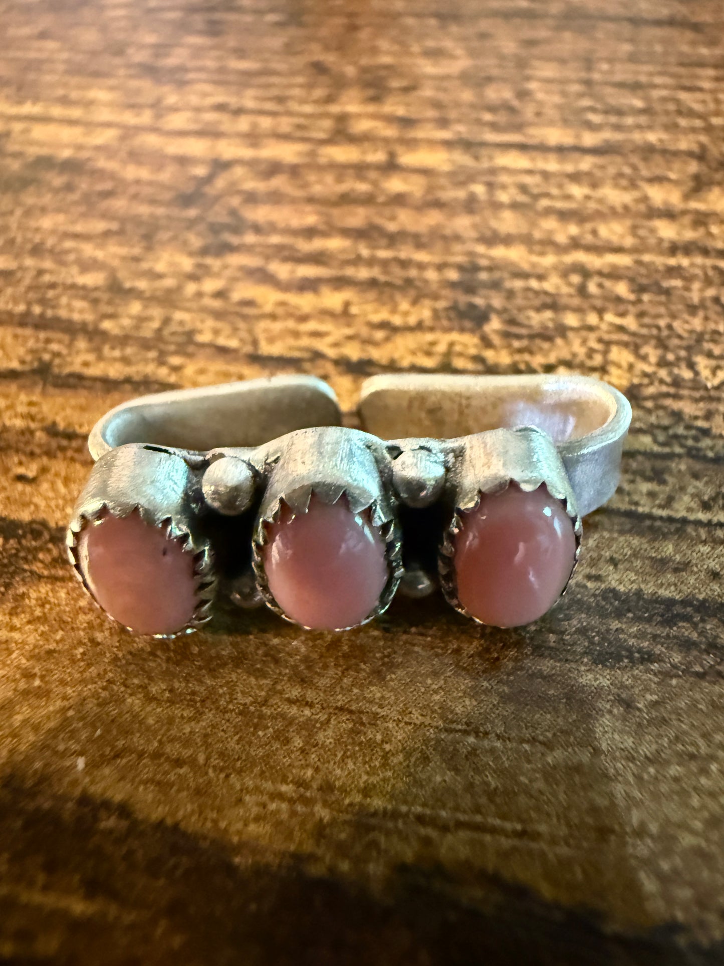 Pink Conch Gemstone I-Watch Band Charm, Sterling Silver, Adjustable, 1 Inch Wild West Boho