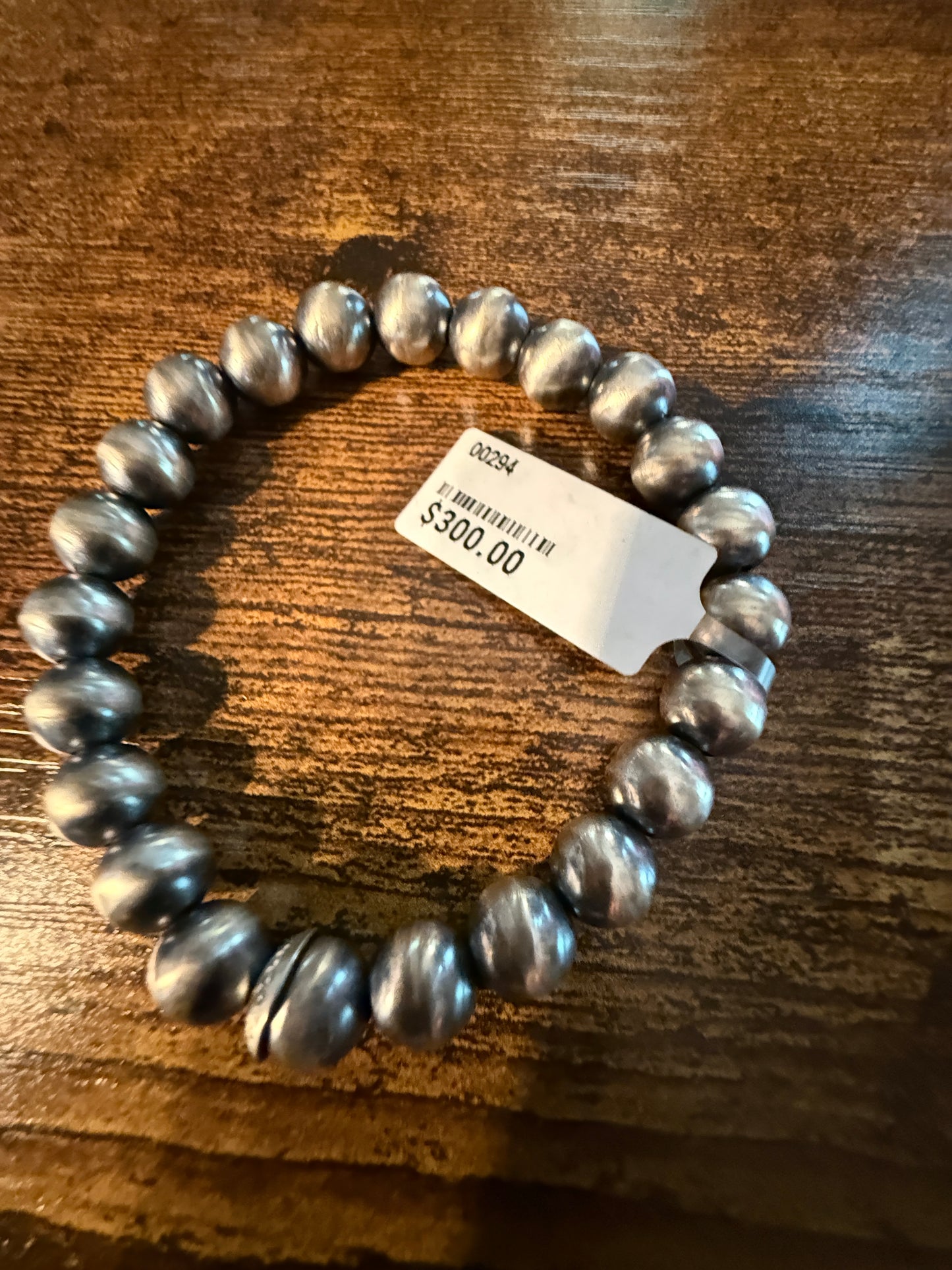 Handmade 8mm Pearl Street Bryannen Halwoo Native Made Stretch Bracelet in Sterling Silver Wild West Boho