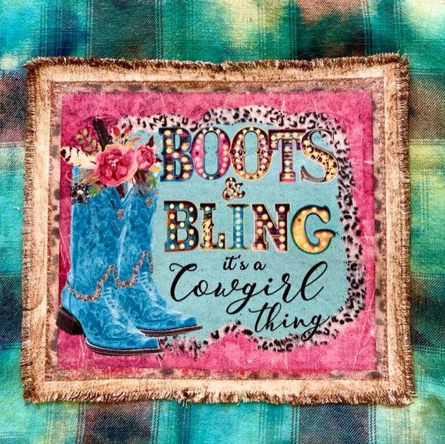 Soft Acid Washed FLANNEL SHIRT, Boots and Bling Cowgirl Thing - XL Jana's Naturals