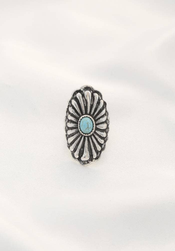 Rustic Charm Adjustable Western Metal Ring - SR-0305 - Silver Elegant