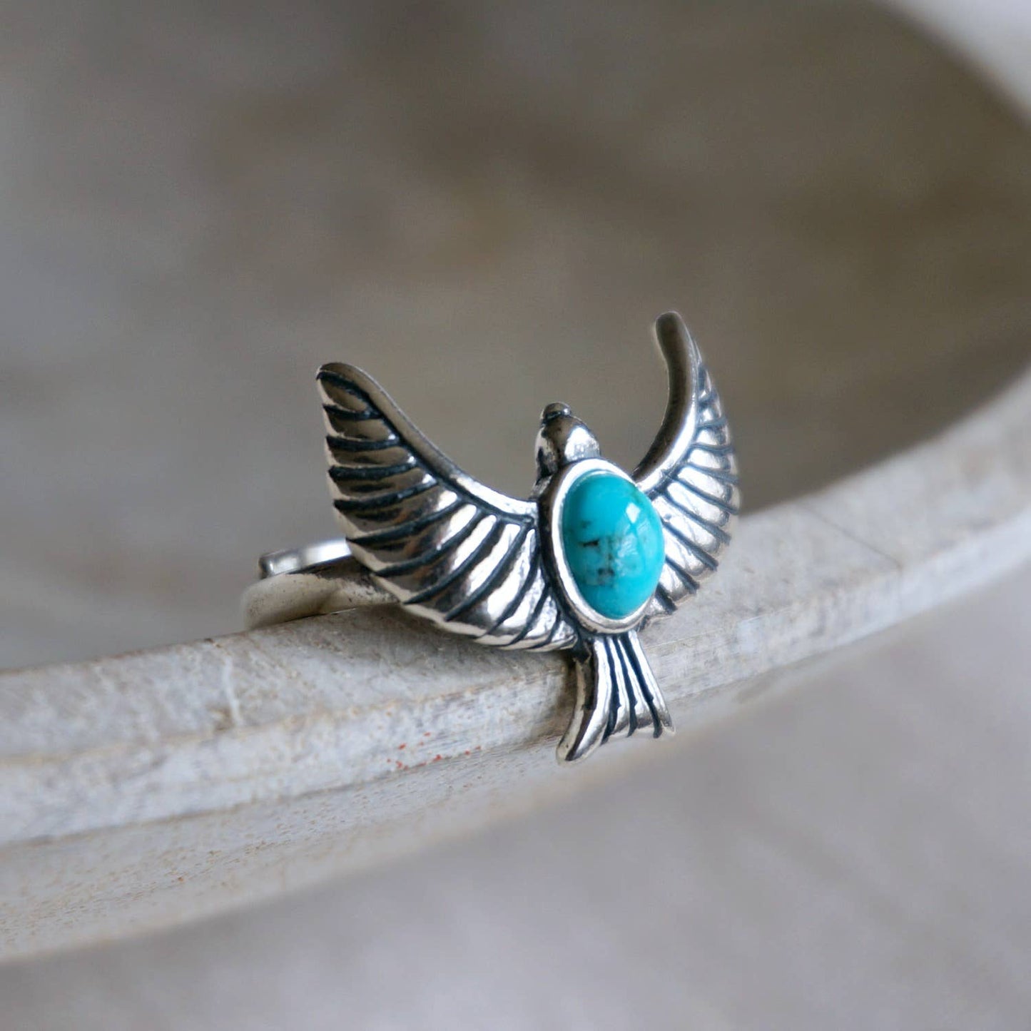 Native American Eagle Turquoise Necklace, Genuine Sterling Silver & Turquoise Stone, Gift Box - Silver Elegant
