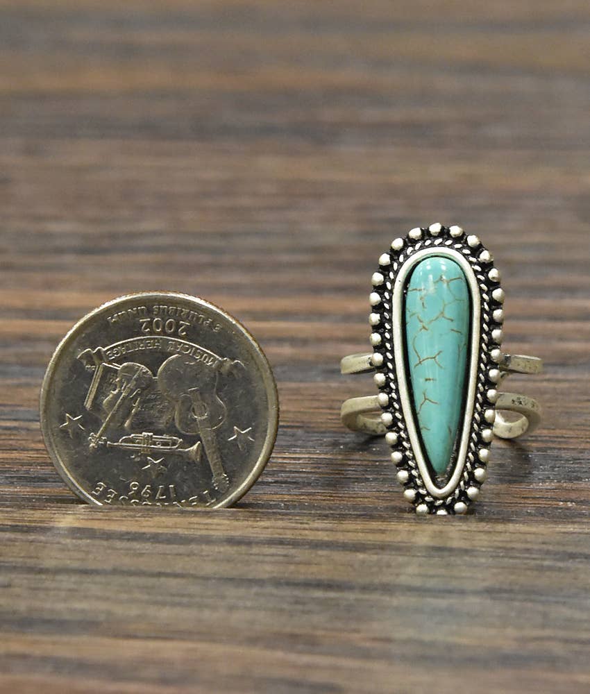 Turquoise Adjustable Statement Cuff Ring for Stylish Comfort