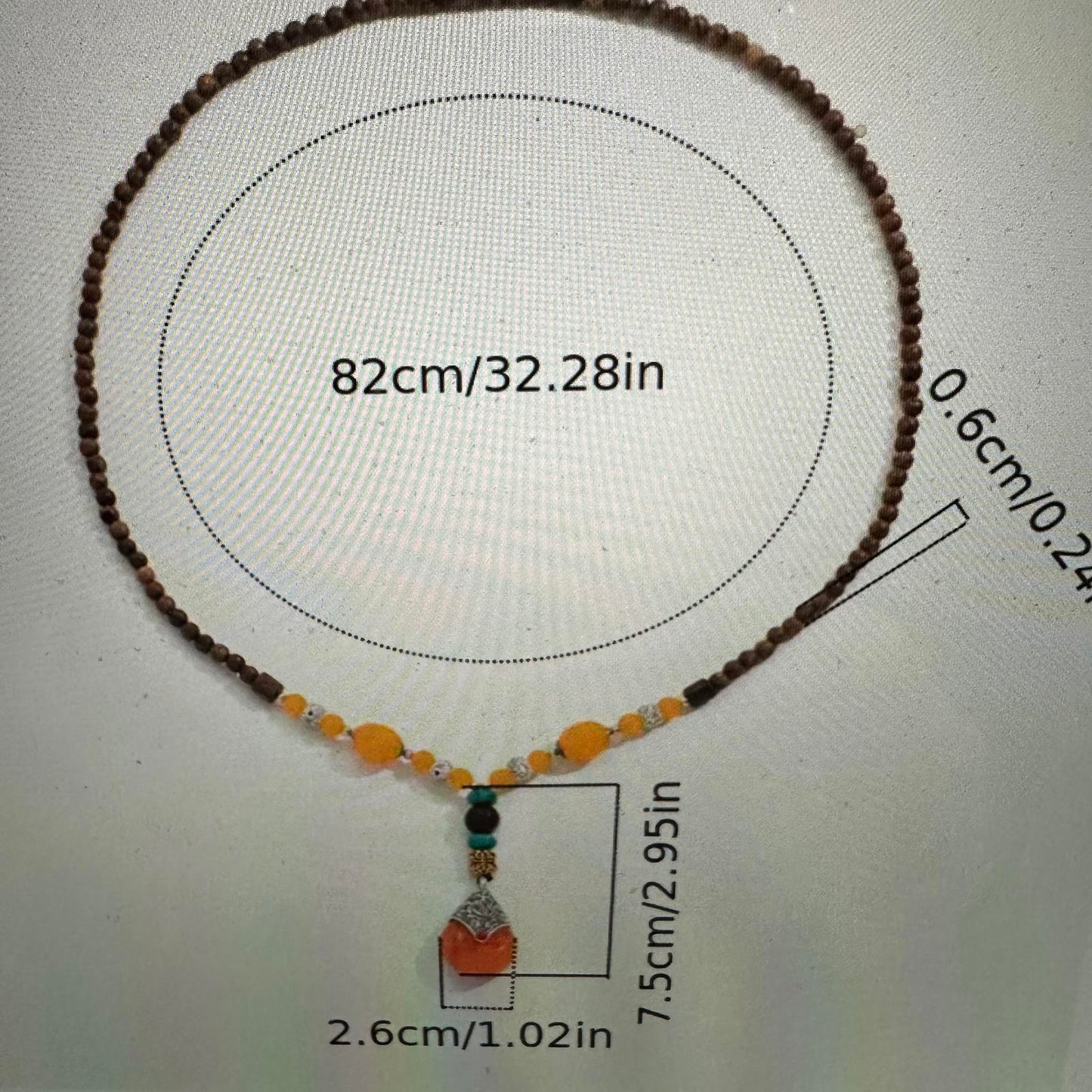 Handcrafted Bohemian Beaded Necklace with Unique Pendant, Gift Box
