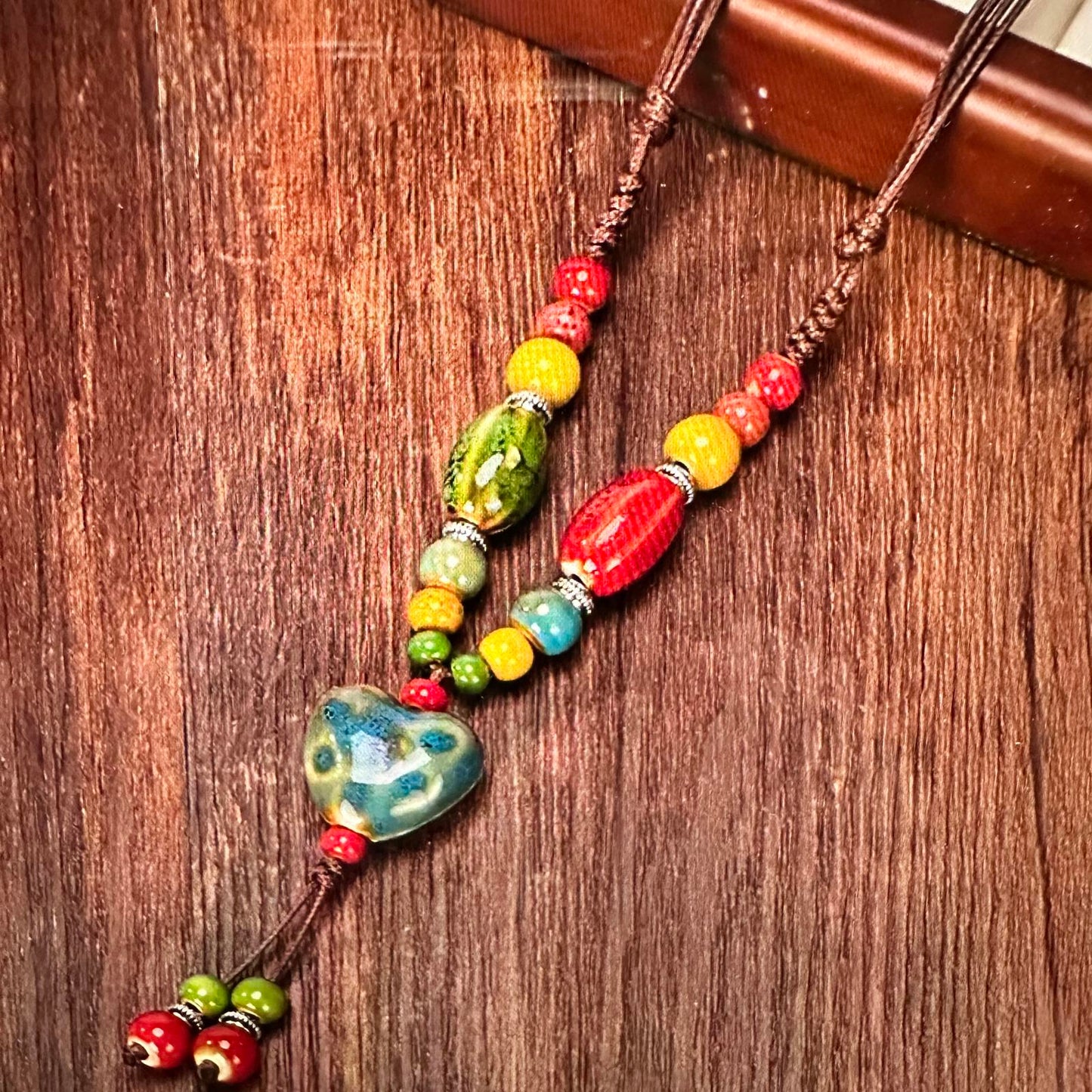 Vibrant Handmade Bohemian Beaded Necklace and Bracelet Set Gift Box
