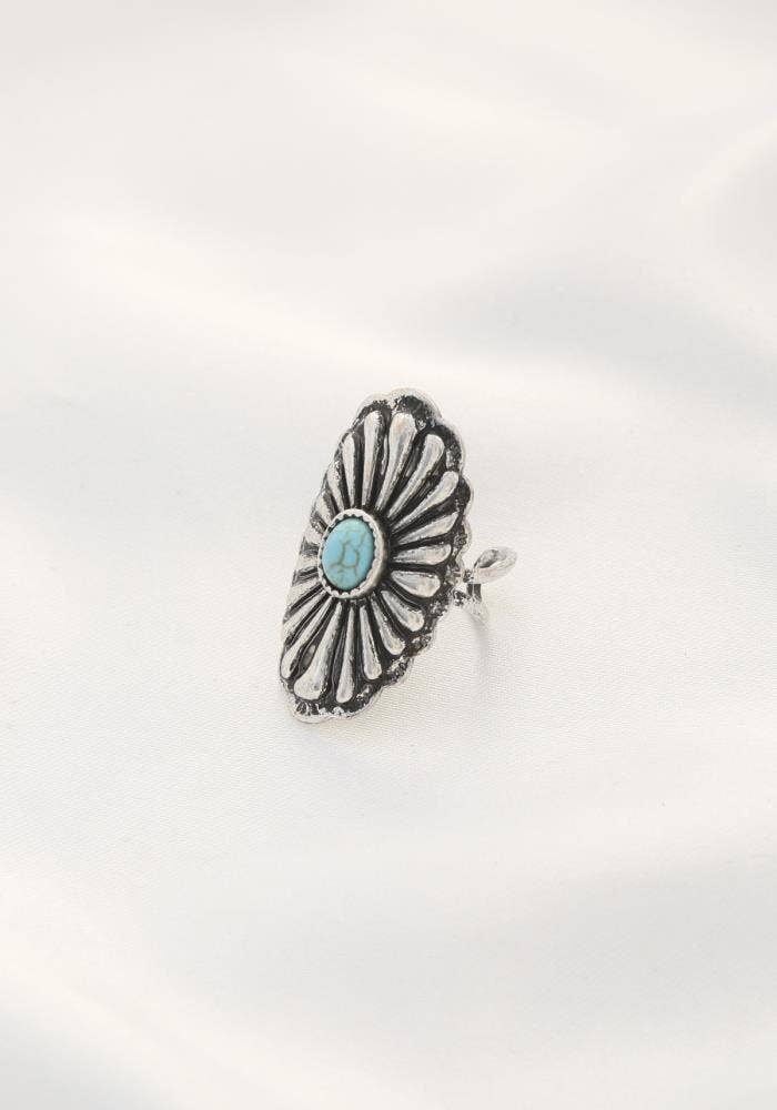 Rustic Charm Adjustable Western Metal Ring - SR-0305 - Silver Elegant