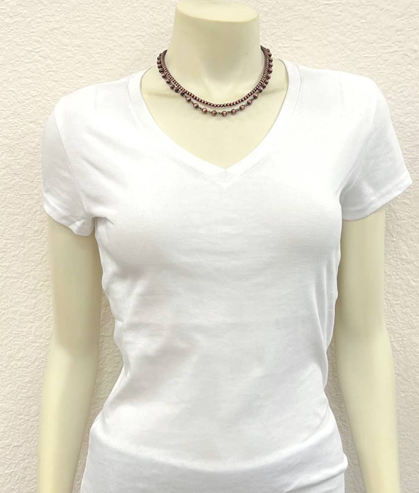 Handmade Copper Navajo Bead Necklace Two Strand 16 21 Inches