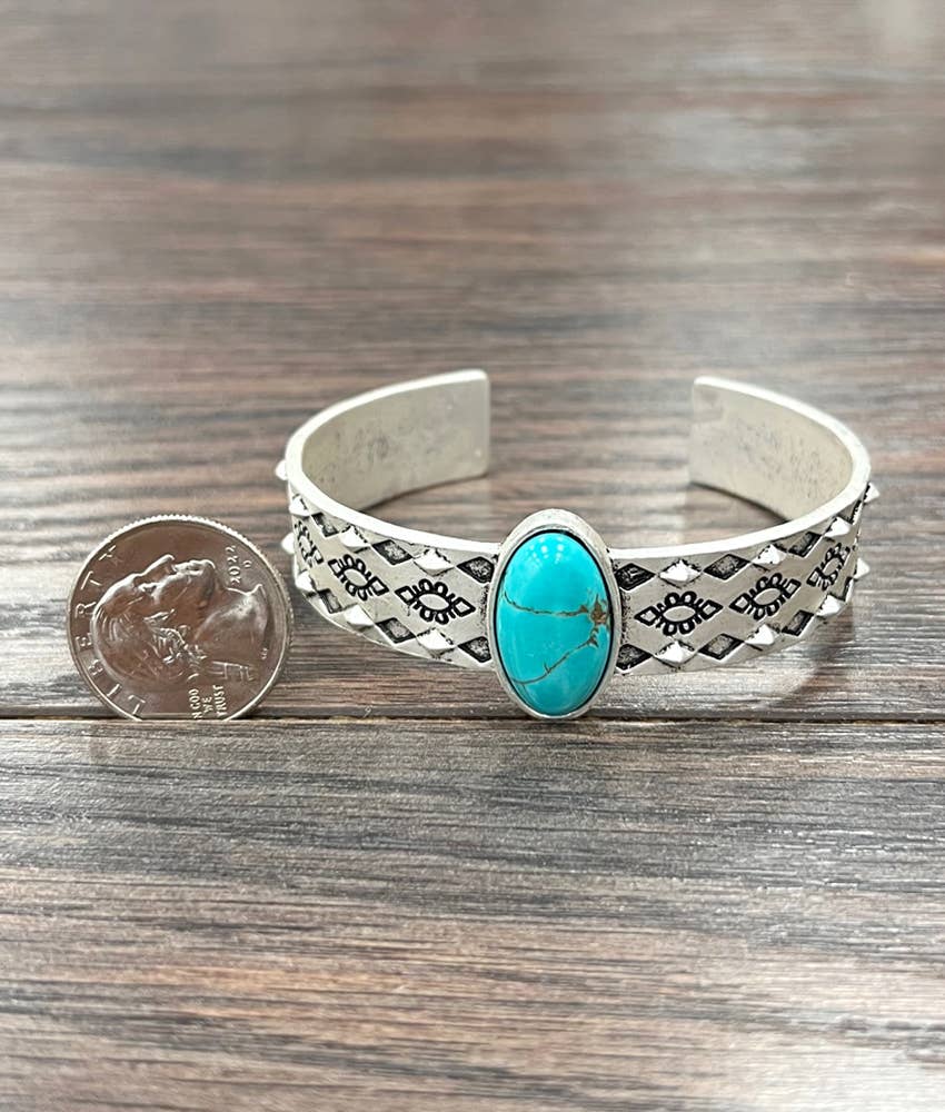 Navajo Turquoise Cuff Bracelet Natural Stone Jewelry