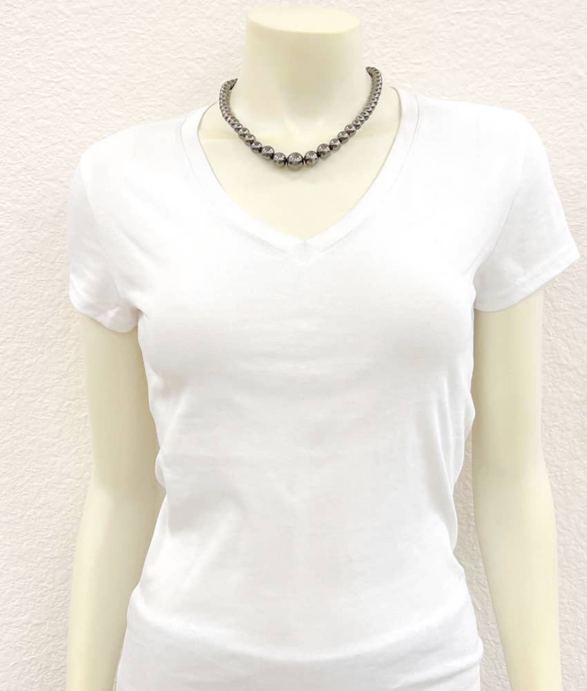 Handmade Navajo Bead Necklace 16 Inch Graduated 14mm Beads