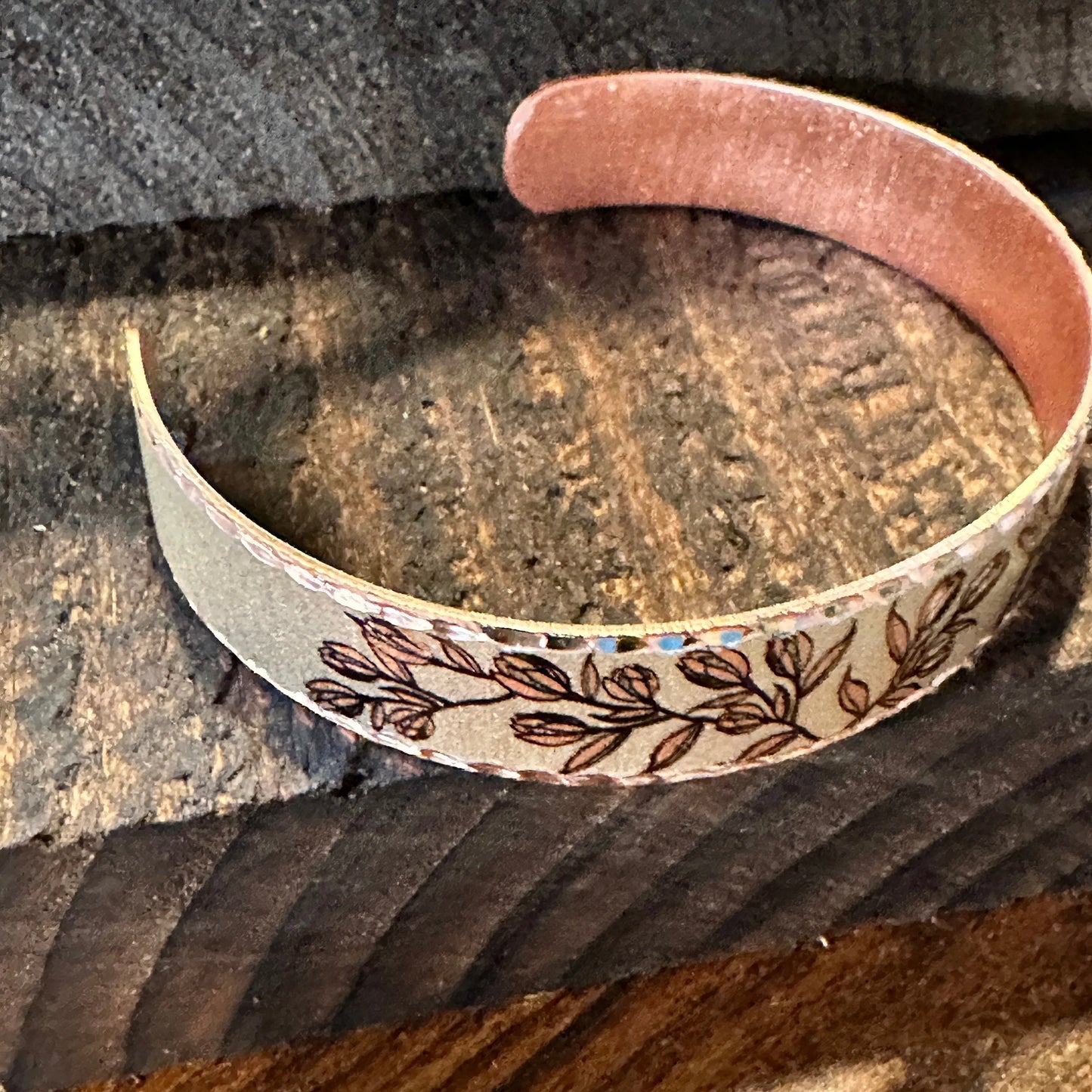 Handmade Boho Western Copper Dragonfly Floral Cuff Bracelets, Pick Your Style, Gift Box - Silver Elegant