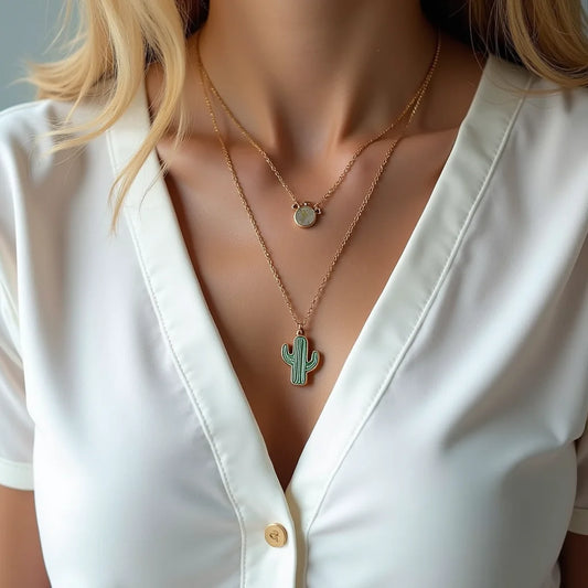 Cactus Pendant Necklace - Cactus Pendant Necklace Everyday Style Guide for Any Outfit