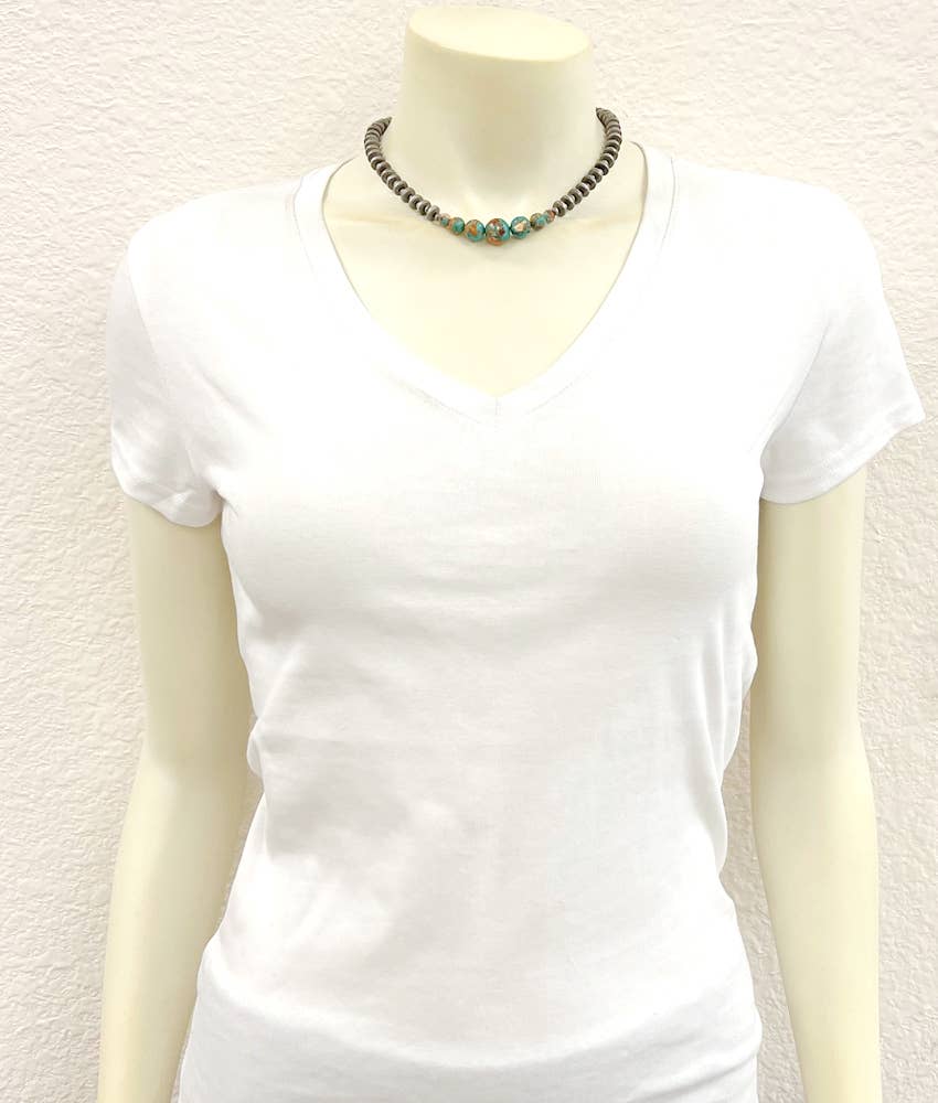 Handmade Navajo Style Multicolor Gemstone Necklace 15 to 20 Inch Adjustable Extender