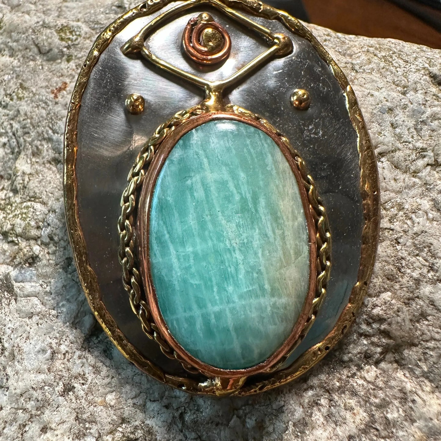 Handcrafted Boho Western Amazonite & Tri-Tone Copper Pendant Necklace, Gift BoxHandcrafted Boho Western Amazonite & Tri-Tone Copper Pendant Necklace, Gift Box - Premium Pendant Necklace from Silver Elegant - Just $19! Shop now at Silver Elegant