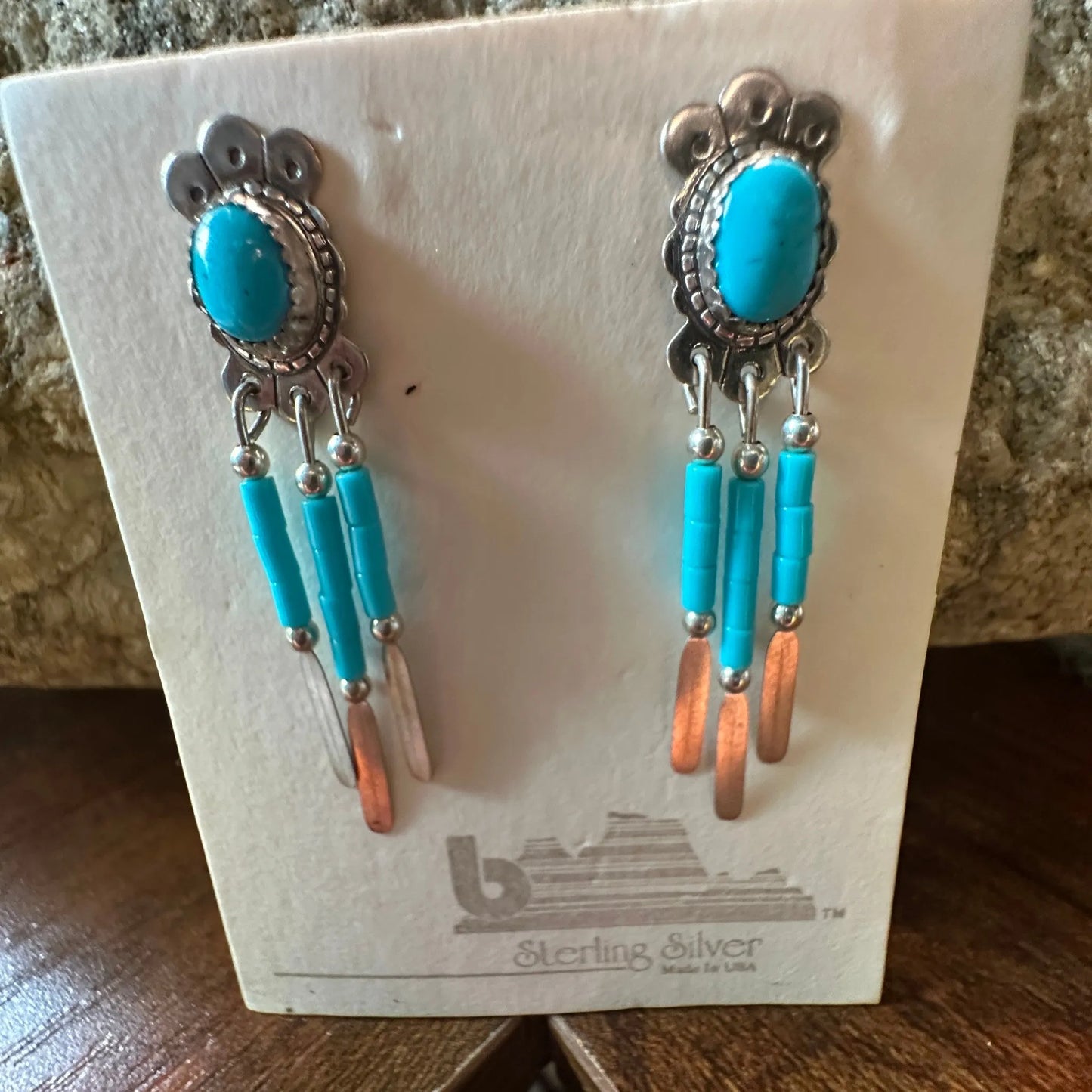 Native American Navajo Genuine Sterling Silver & Turquoise Drop Earrings, Gift BoxNative American Navajo Genuine Sterling Silver & Turquoise Drop Earrings, Gift Box - Premium Drop Earring Stud from Silver Elegant - Just $29! Shop now at Silver Elegant