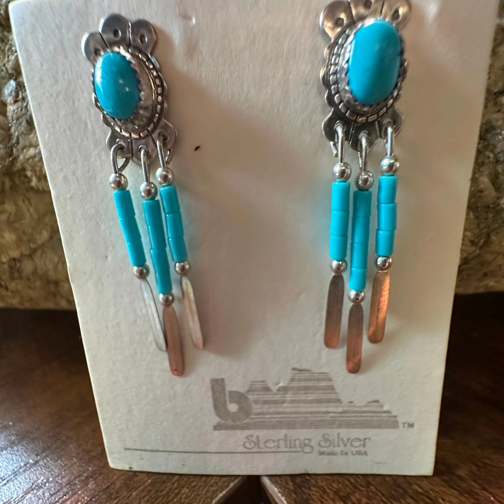 Native American Navajo Genuine Sterling Silver & Turquoise Drop Earrings, Gift BoxNative American Navajo Genuine Sterling Silver & Turquoise Drop Earrings, Gift Box - Premium Drop Earring Stud from Silver Elegant - Just $29! Shop now at Silver Elegant