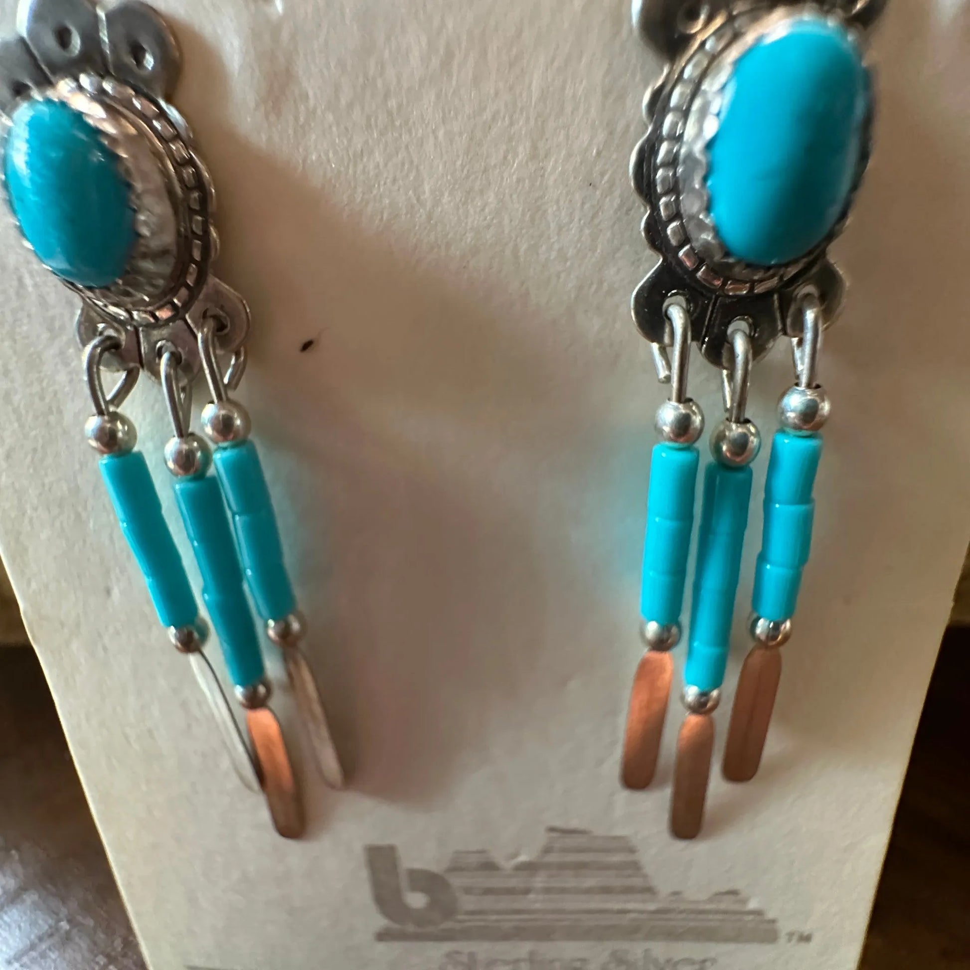 Native American Navajo Genuine Sterling Silver & Turquoise Drop Earrings, Gift BoxNative American Navajo Genuine Sterling Silver & Turquoise Drop Earrings, Gift Box - Premium Drop Earring Stud from Silver Elegant - Just $29! Shop now at Silver Elegant