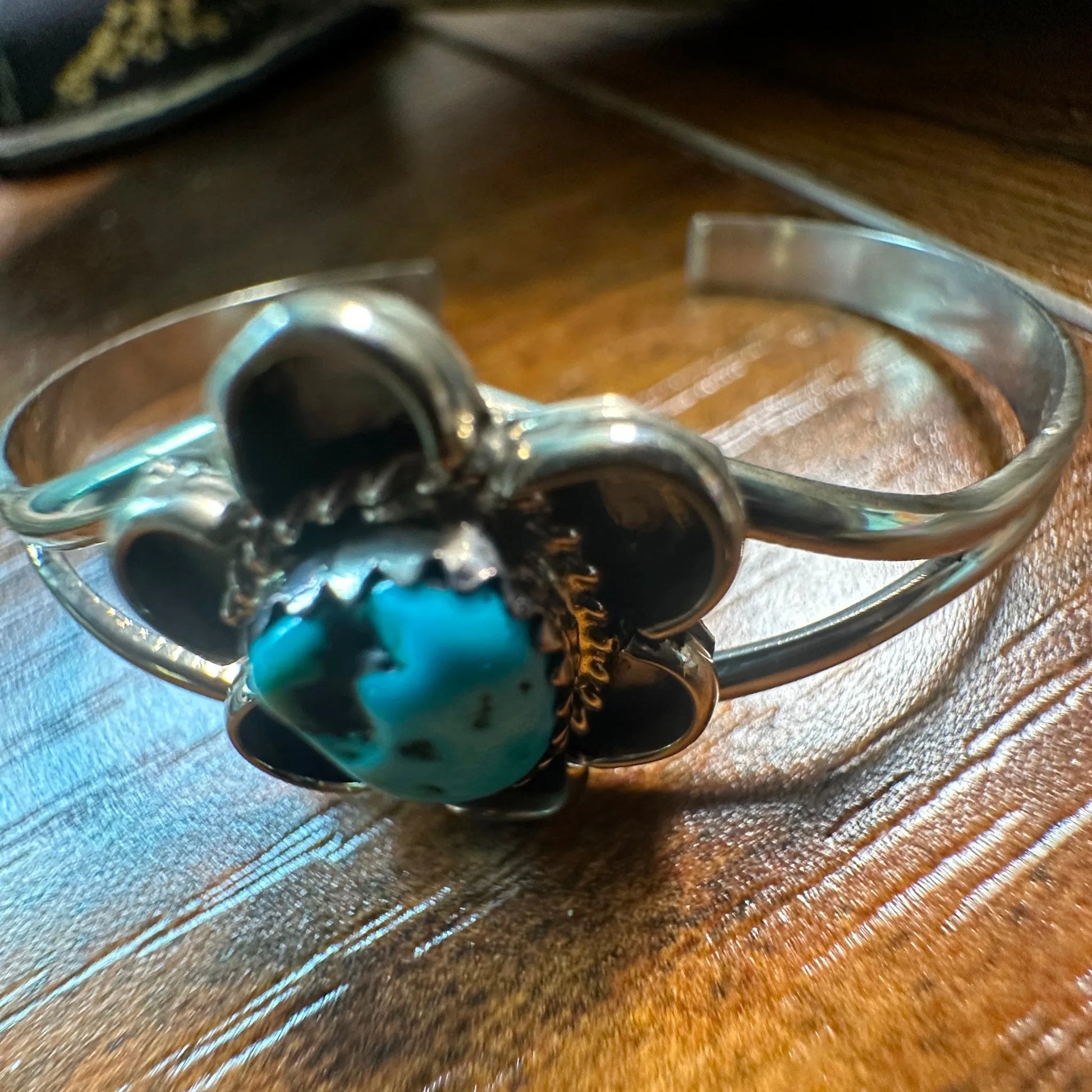 Native American Navajo Genuine Sterling Silver & Turquoise Child Baby Floral Bangle, Gift BoxNative American Navajo Genuine Sterling Silver & Turquoise Child Baby Floral Bangle, Gift Box - Premium boho bracelet from Silver Elegant - Just $24! Shop now at Silver Elegant