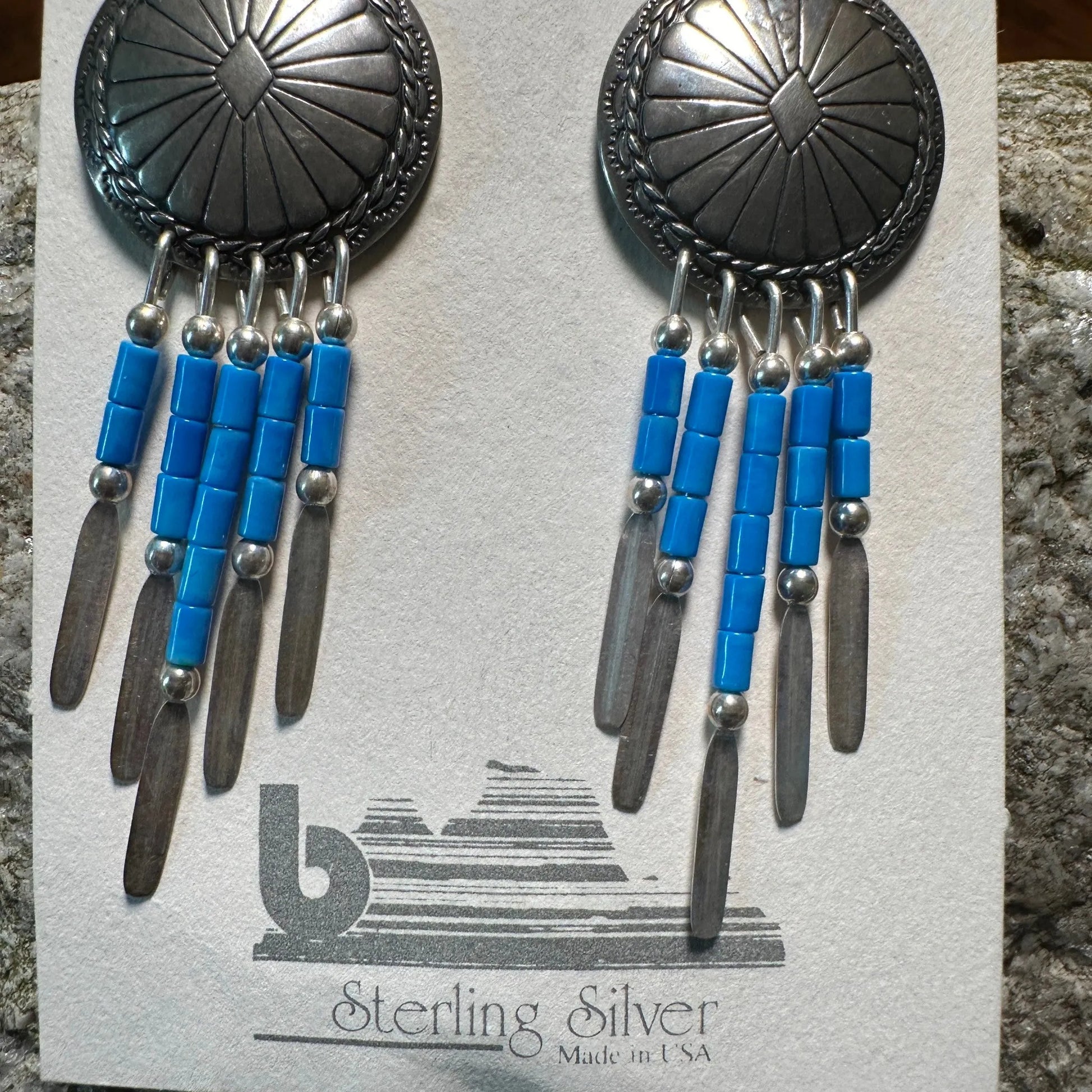 Native American Navajo Genuine Sterling Silver Conch Turquoise Stud Western Earring, Gift BoxNative American Navajo Genuine Sterling Silver Conch Turquoise Stud Western Earring, Gift Box - Premium BoHo earring studs from Silver Elegant - Just $29! Shop now at Silver Elegant