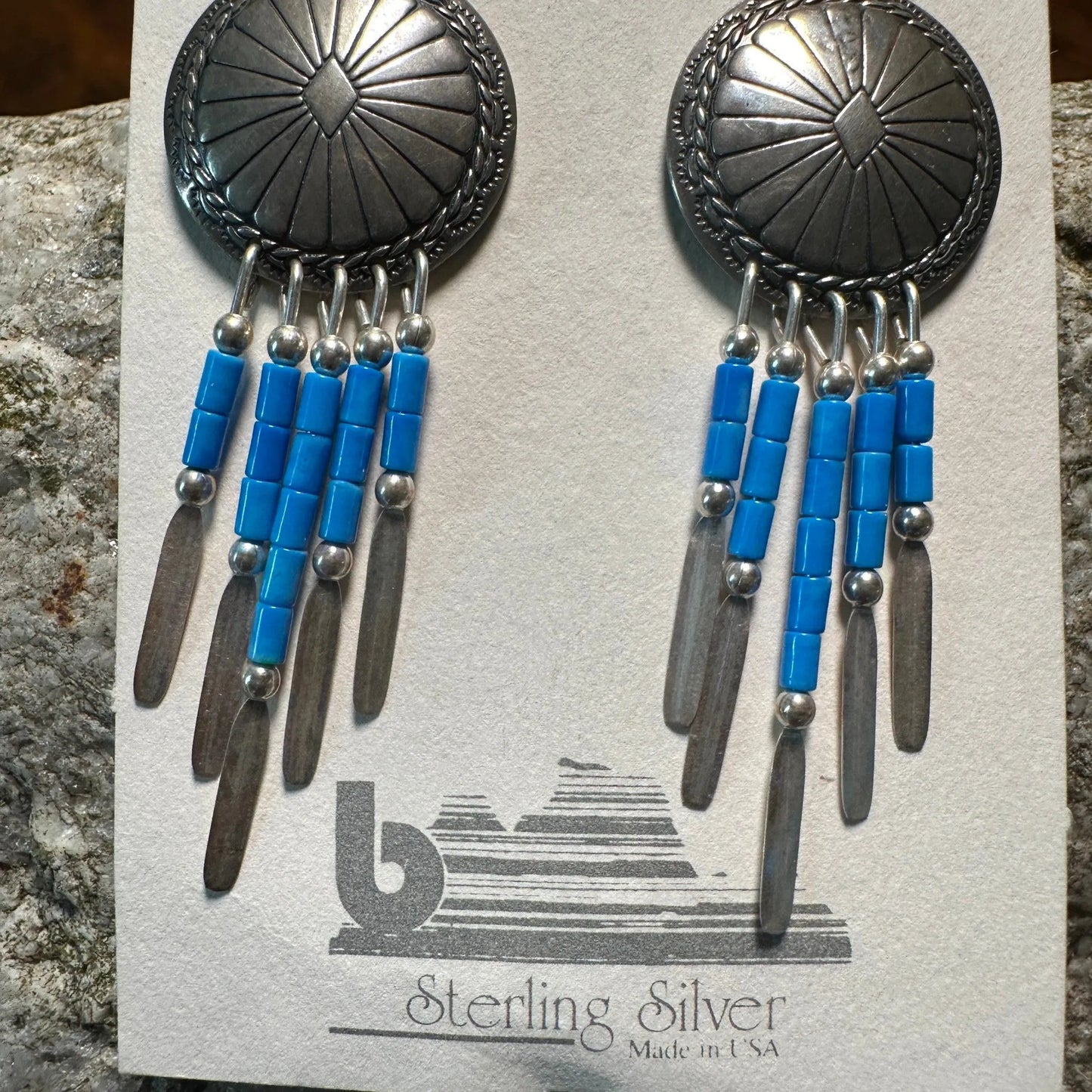 Native American Navajo Genuine Sterling Silver Conch Turquoise Stud Western Earring, Gift BoxNative American Navajo Genuine Sterling Silver Conch Turquoise Stud Western Earring, Gift Box - Premium BoHo earring studs from Silver Elegant - Just $29! Shop now at Silver Elegant