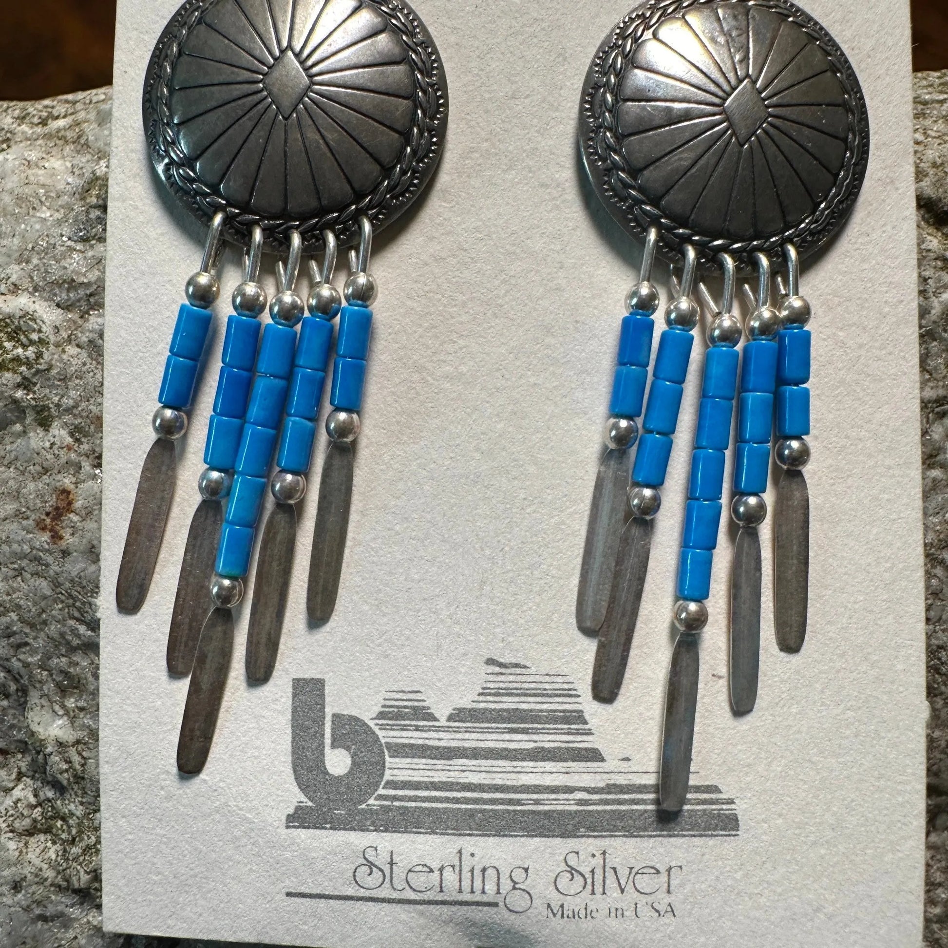 Native American Navajo Genuine Sterling Silver Conch Turquoise Stud Western Earring, Gift BoxNative American Navajo Genuine Sterling Silver Conch Turquoise Stud Western Earring, Gift Box - Premium BoHo earring studs from Silver Elegant - Just $29! Shop now at Silver Elegant