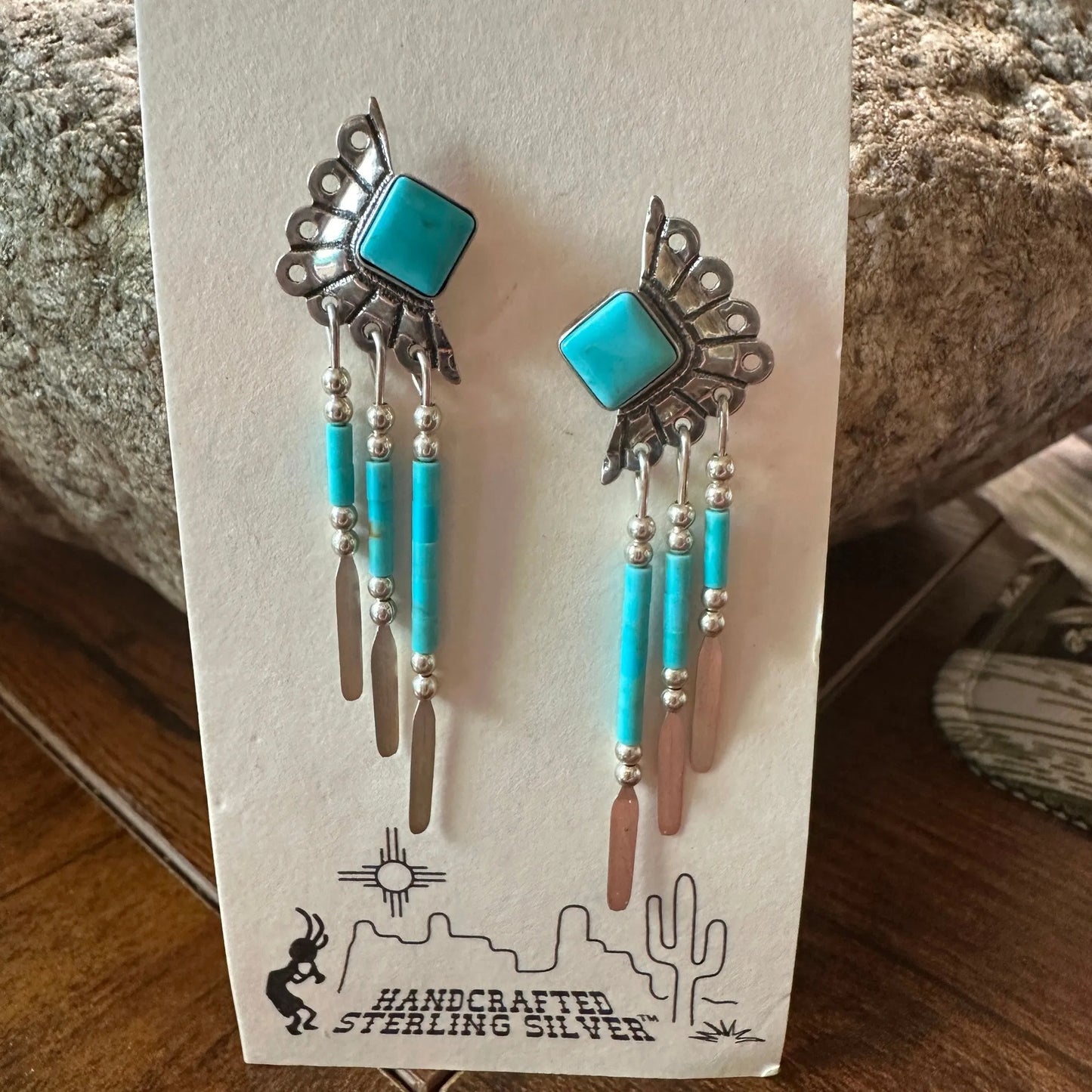 Native American Navajo Drop Earrings Genuine Sterling Silver & Turquoise Drop Earrings, Gift BoxNative American Navajo Drop Earrings Genuine Sterling Silver & Turquoise Drop Earrings, Gift Box - Premium Drop Earring Stud from Silver Elegant - Just $29! Shop now at Silver Elegant